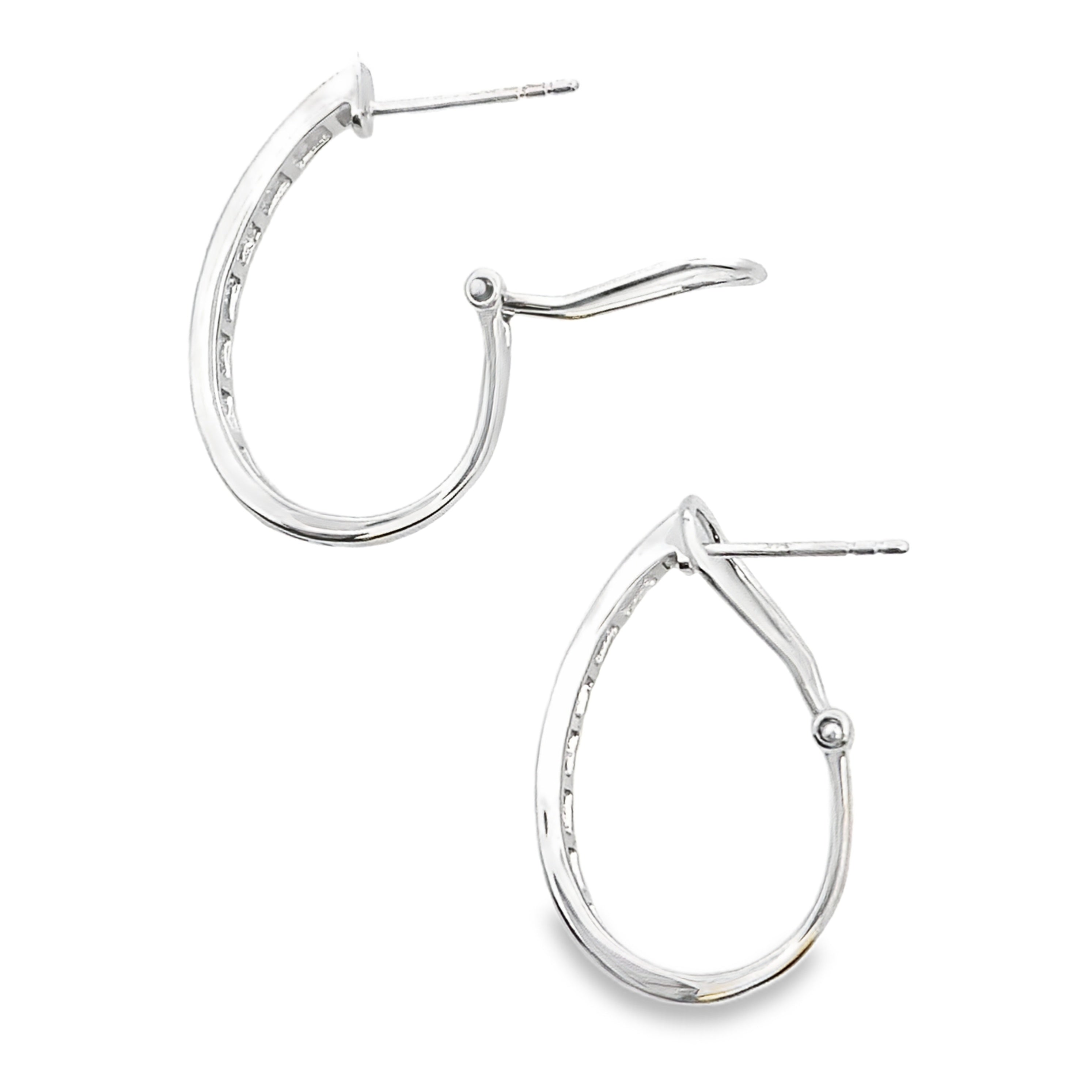 1.00ct Lab Grown Diamond Hoop Earrings 14KT White Gold by Bids.com