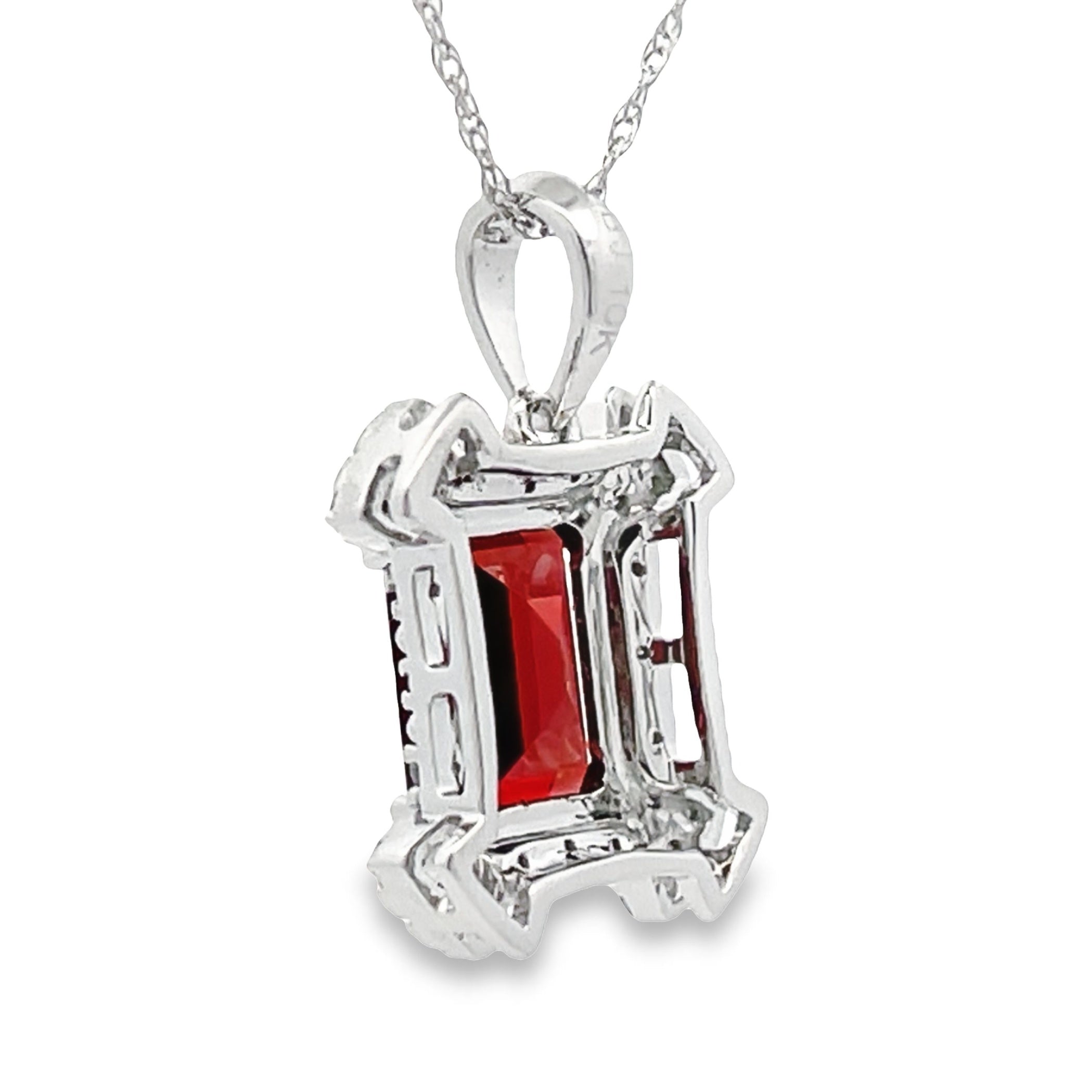 1.87ct Garnet Diamond Fashion Pendants 10KT White Gold by Bids.com