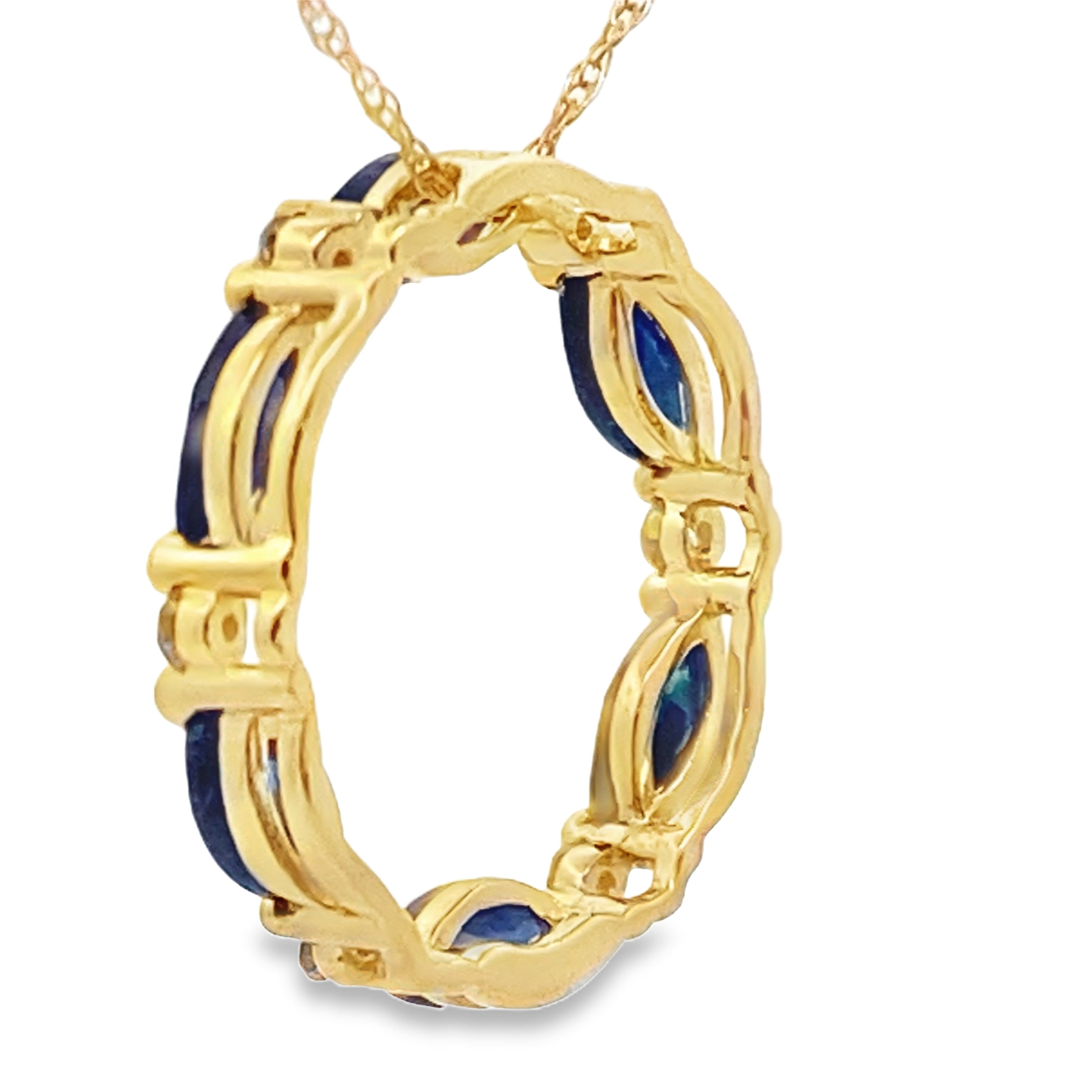 .99ct Sapphire Circle of Love Pendant 10KT Yellow Gold by Bids.com