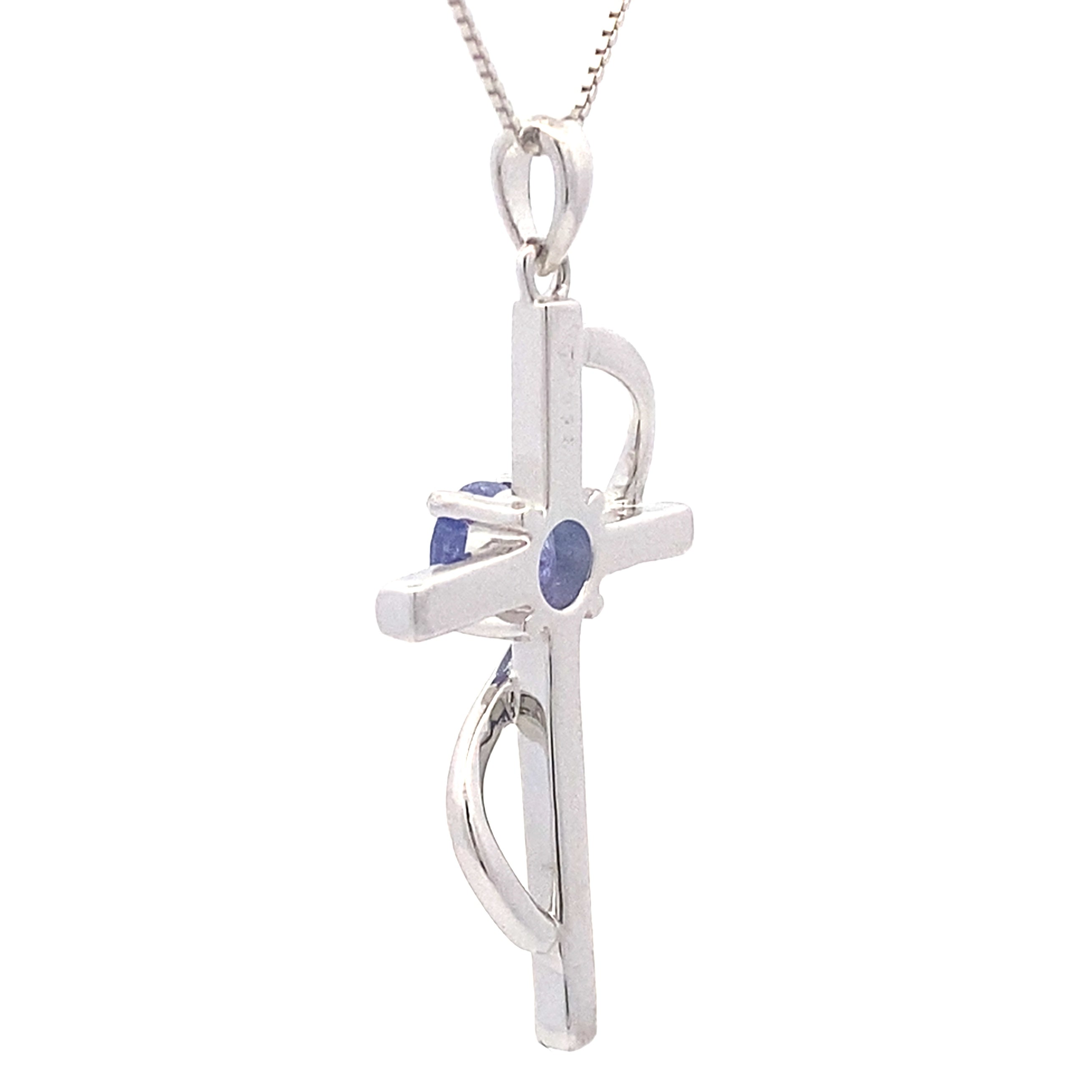 .50ct Tanzanite Cross Religious Pendant Sterling Silver by Bids.com