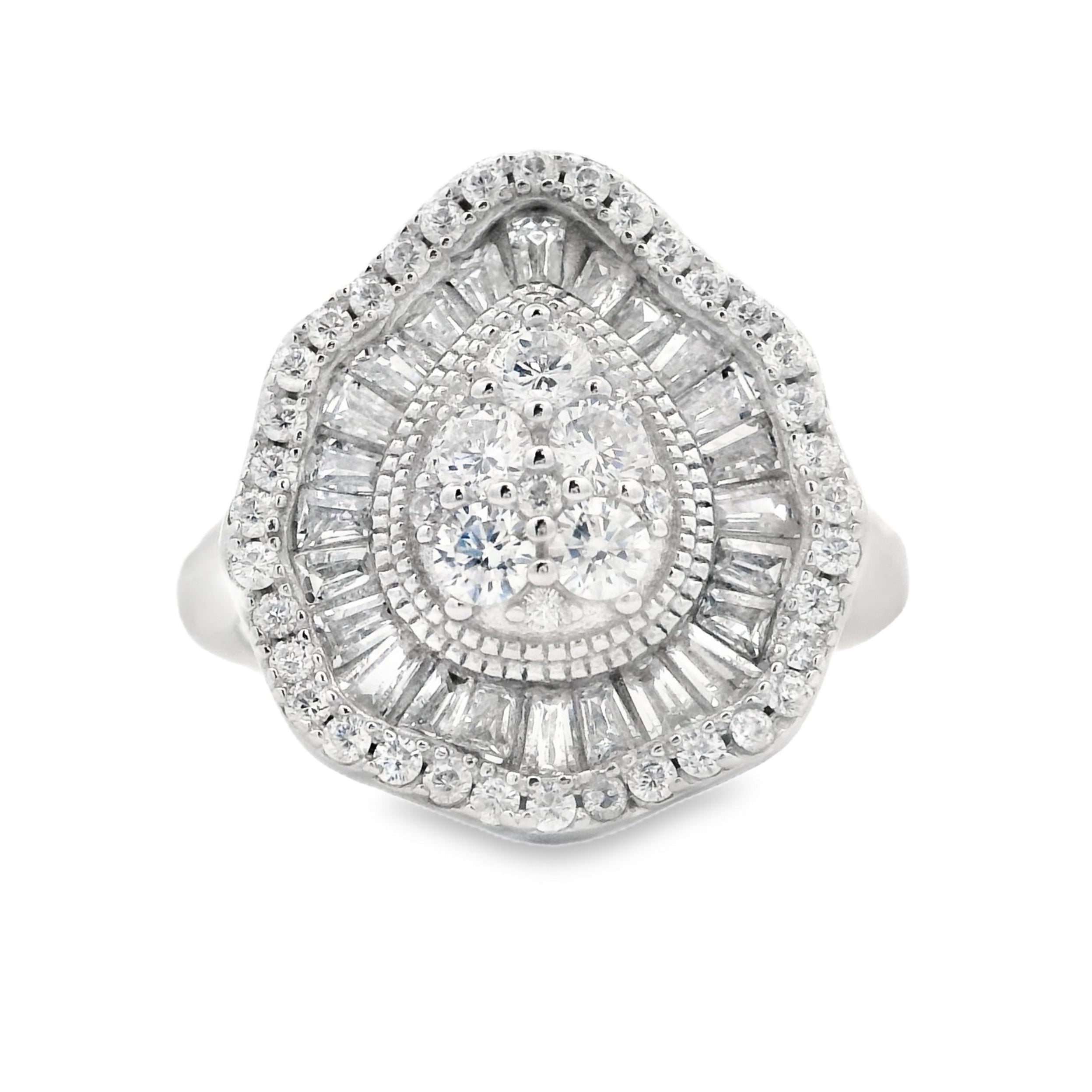 Genuine Cubic Zirconium Ring Sterling Silver by Bids.com