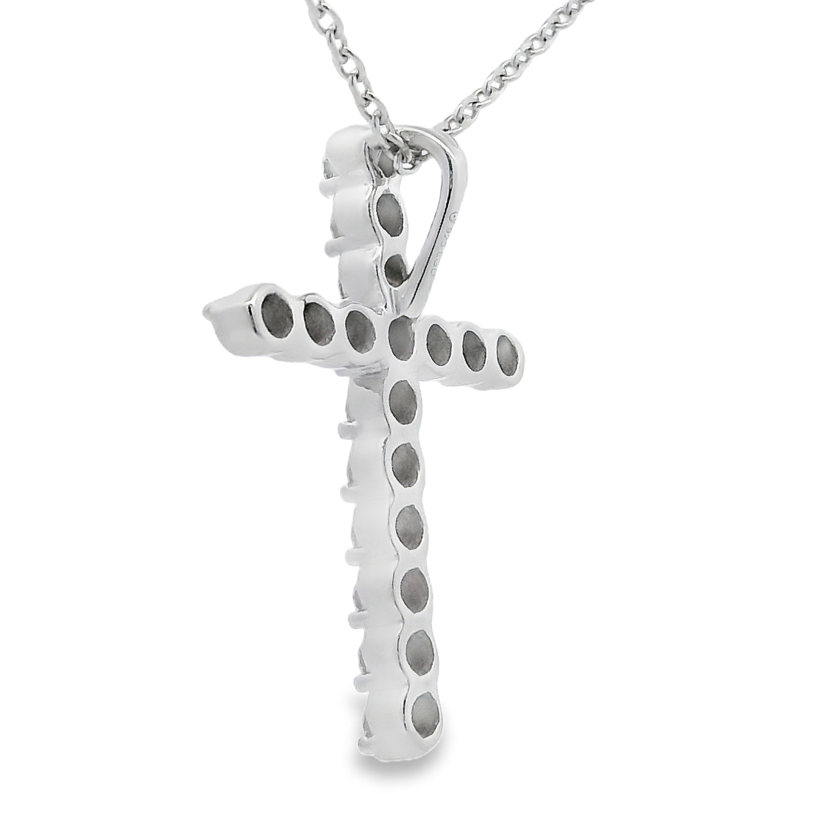Genuine .50ct Cross Religious Pendant Sterling Silver by Bids.com