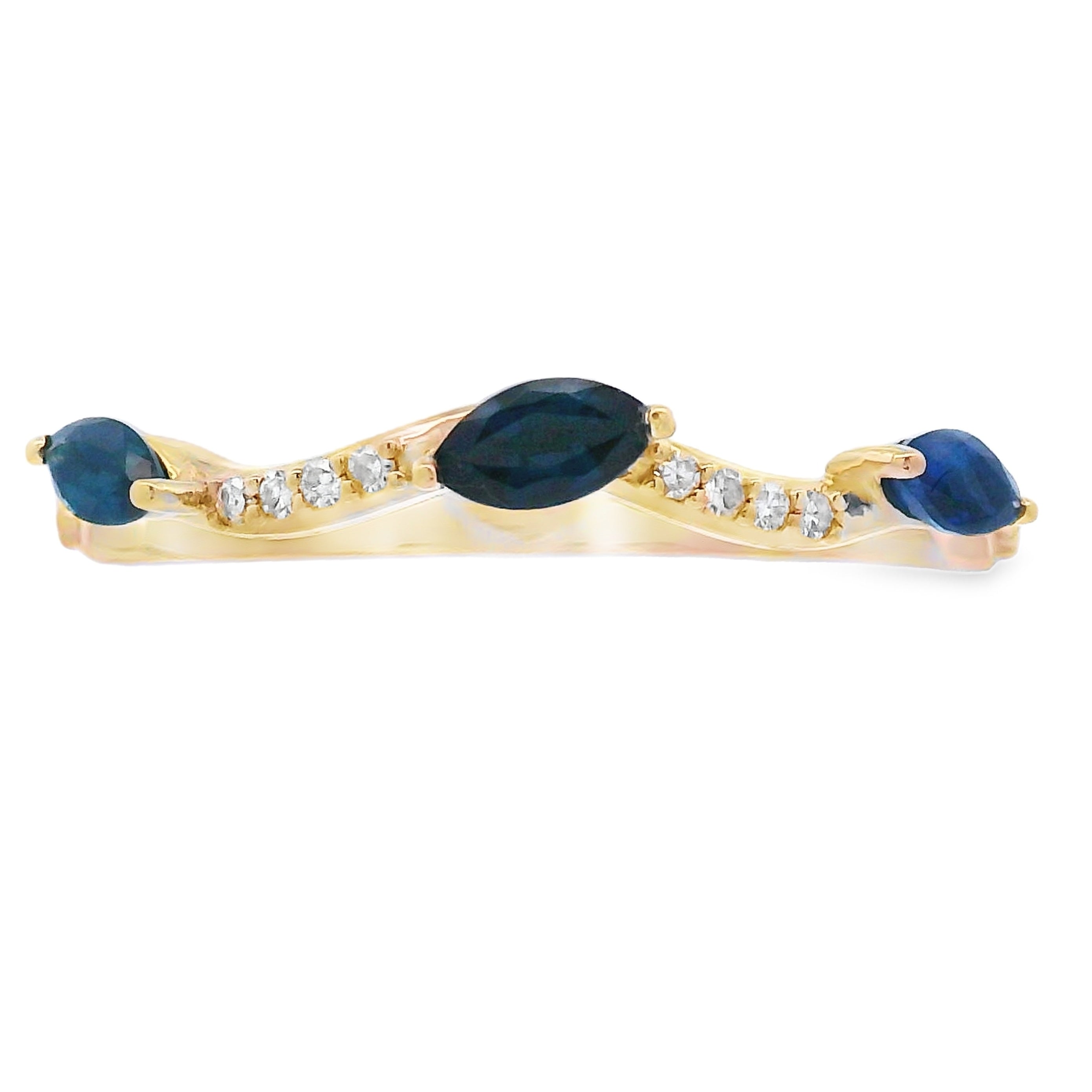 Sapphire Diamond stackable band set 14KT Yellow Gold by Bids.com