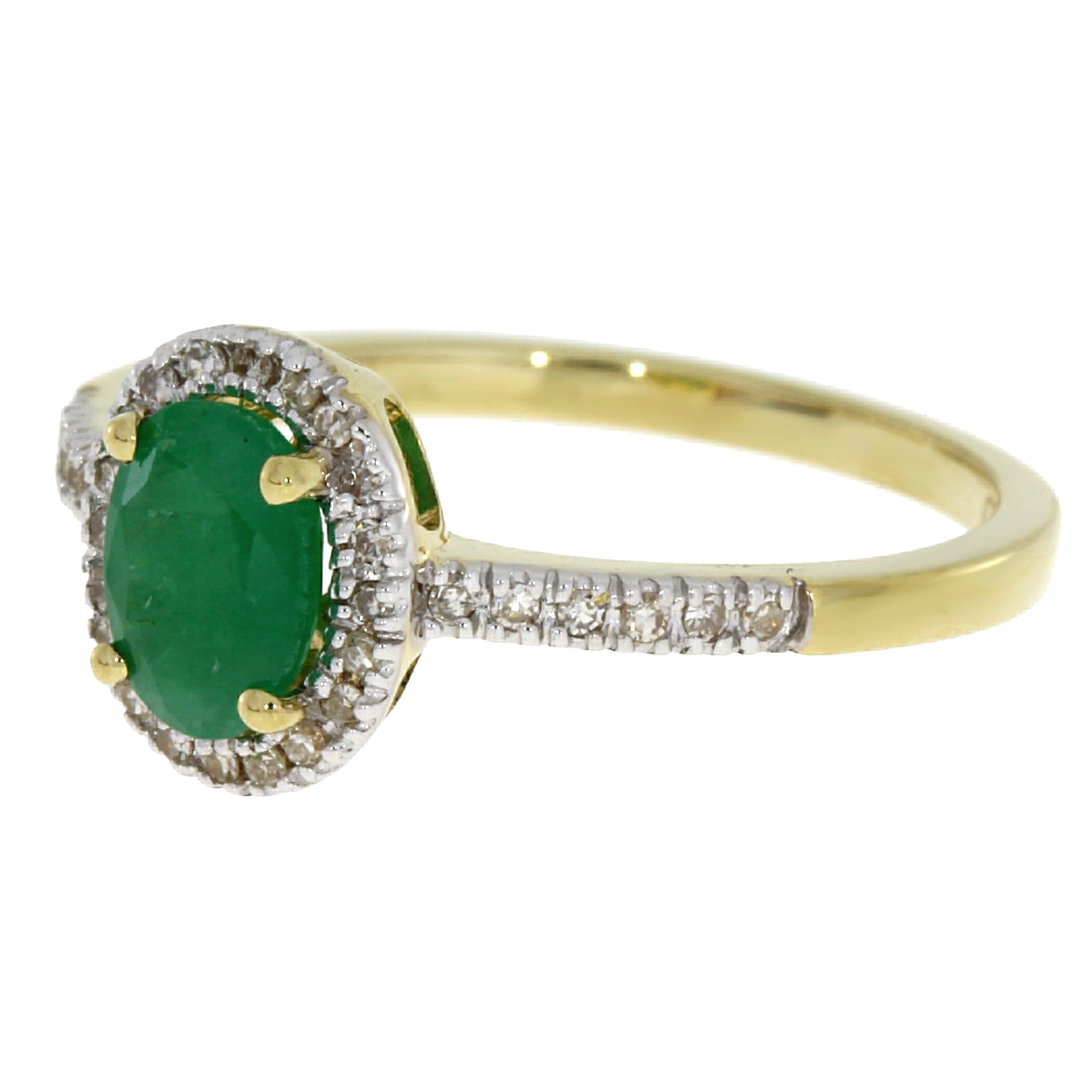 Natural .94ct Emerald Diamond Ring 14KT Yellow Gold by Bids.com