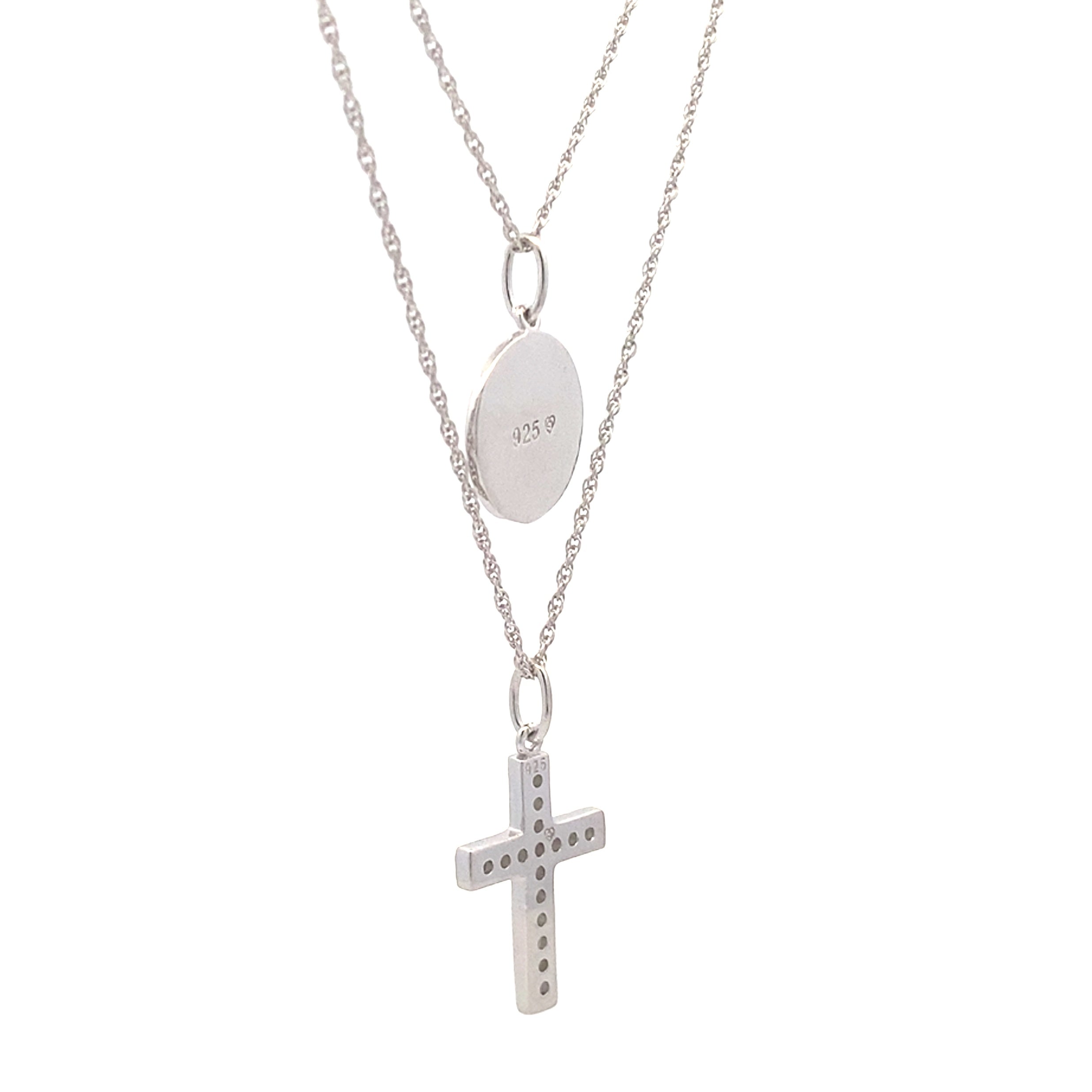 .20ct Diamond Cross Religious Pendant Sterling Silver by Bids.com