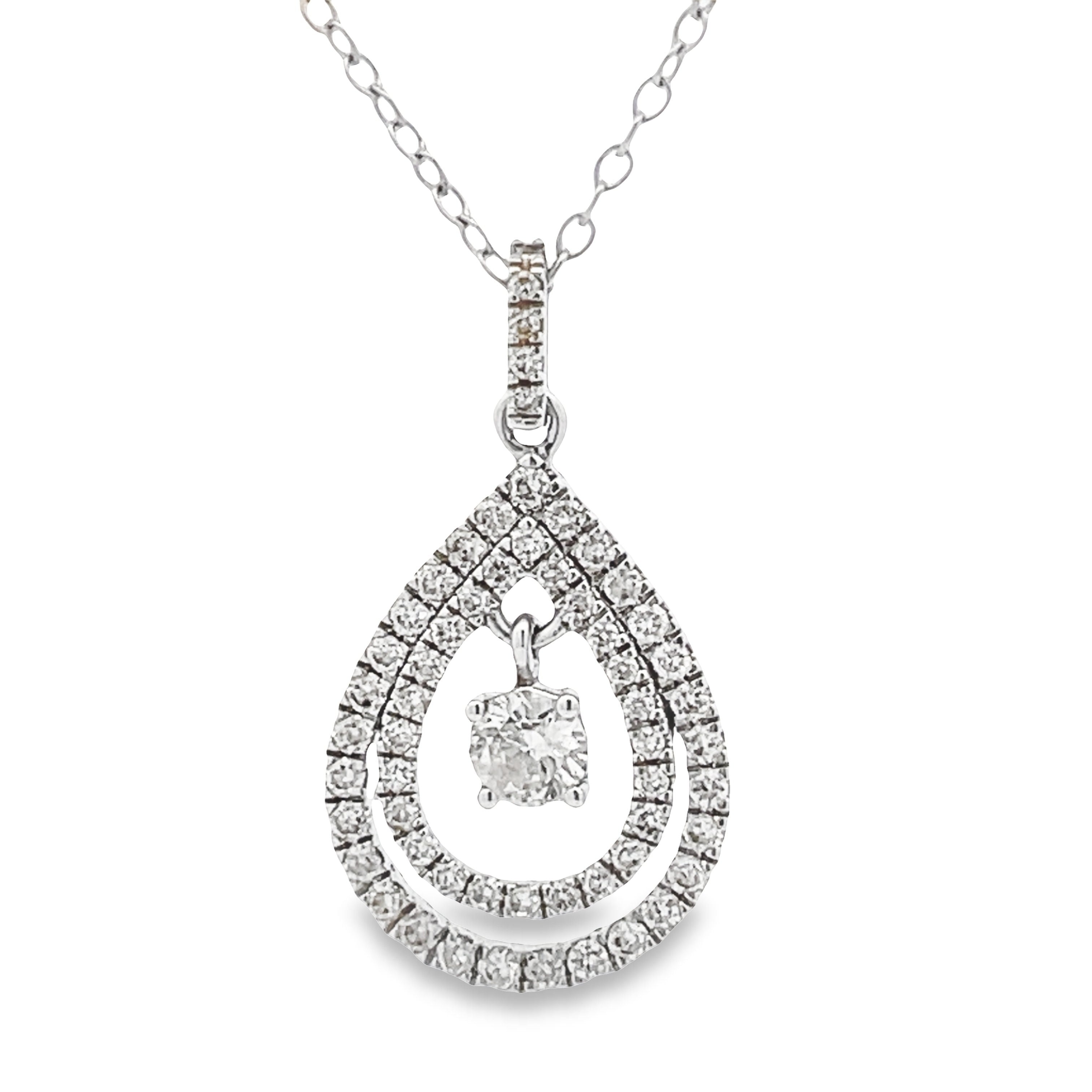 Genuine .77ct Diamond Fashion Pendants 10KT White Gold by Bids.com