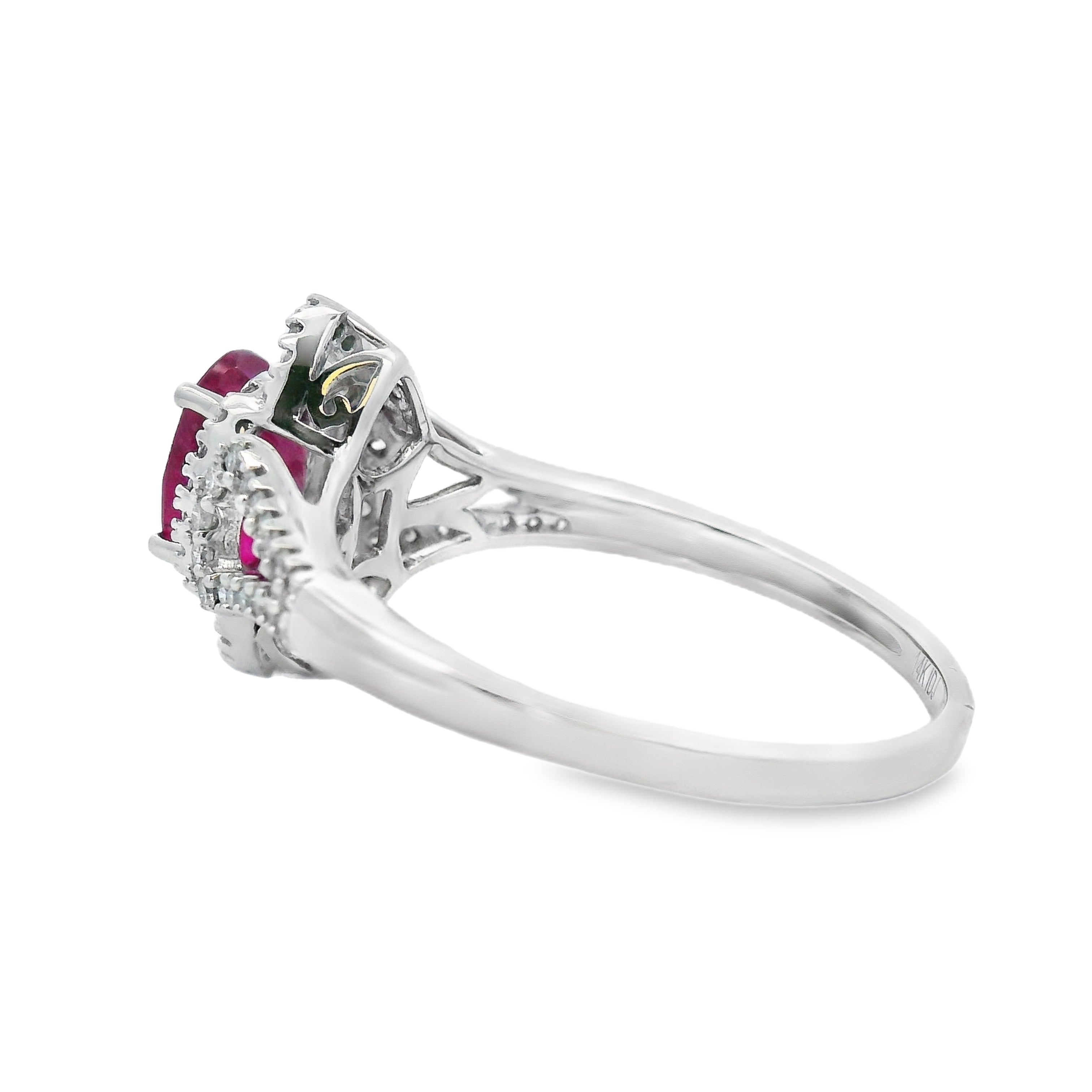 Natural 1.26ct Ruby Diamond Ring 14KT White Gold by Bids.com