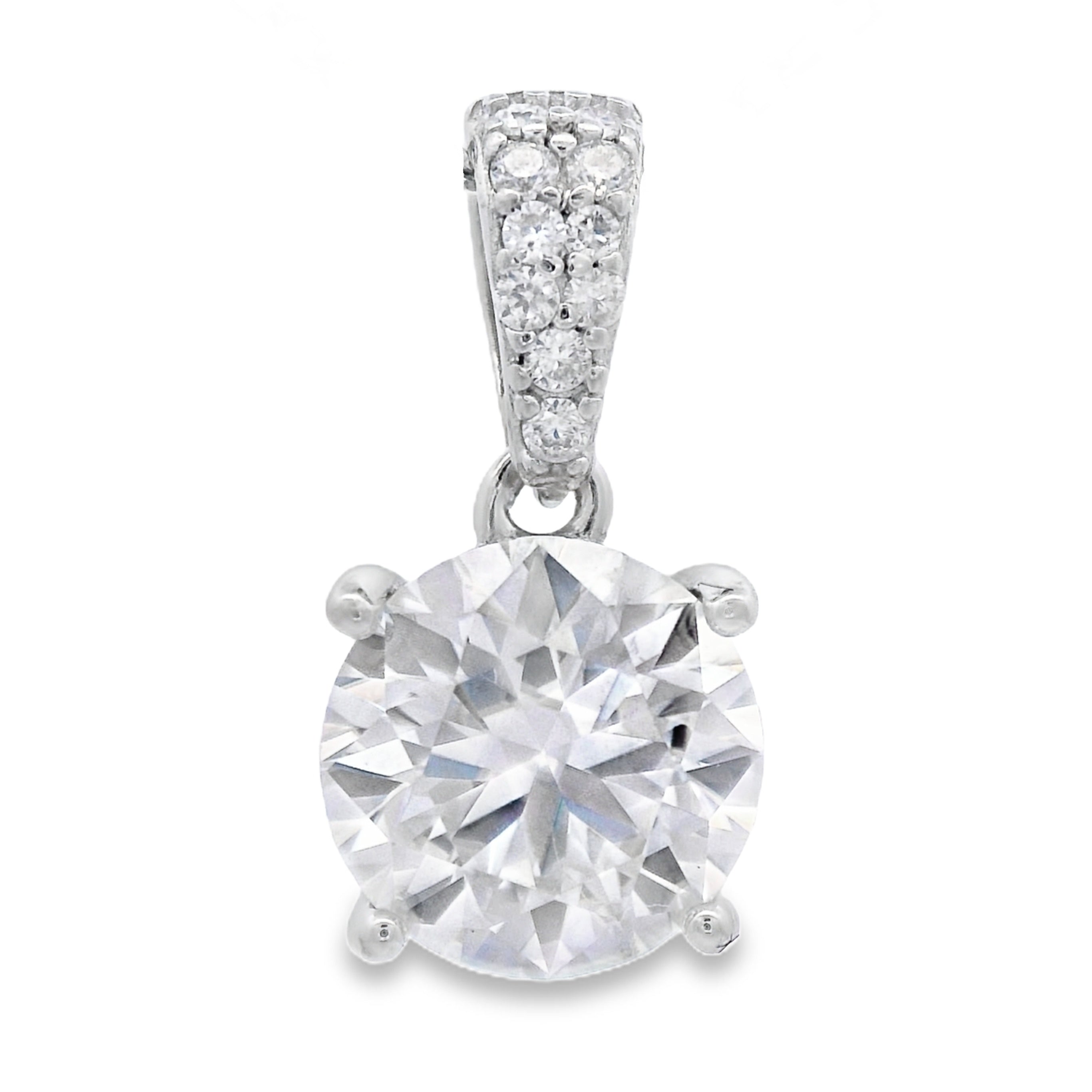 Genuine 2.00ct Moissanite Pendant Sterling Silver by Bids.com