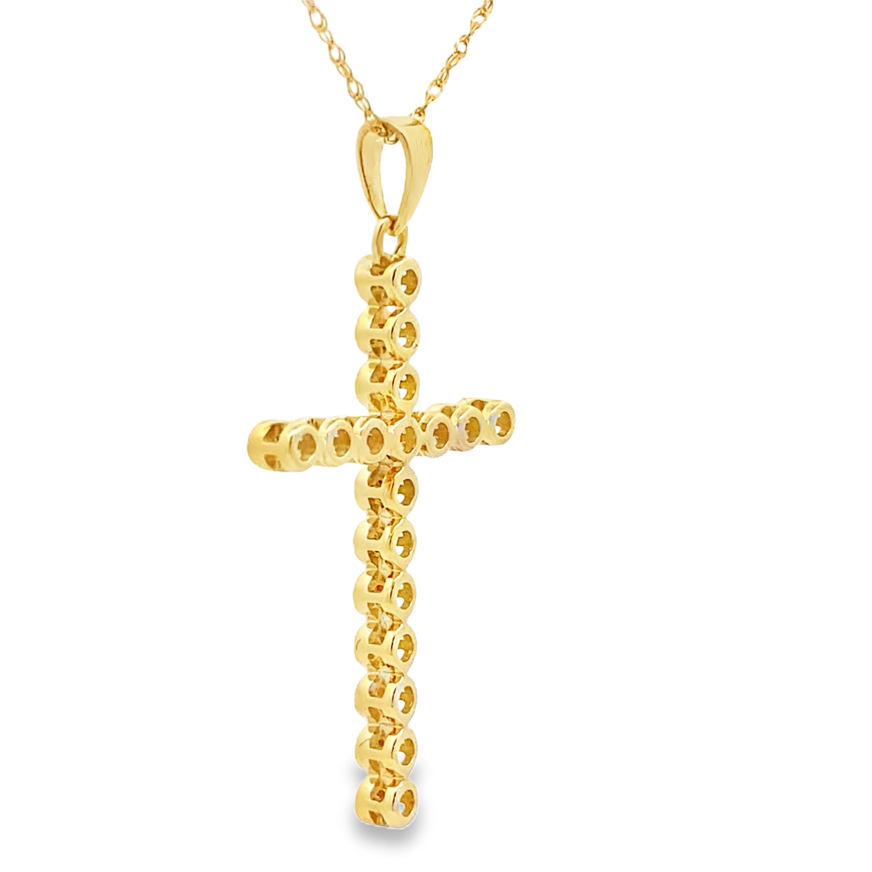 .17ct Diamond Cross Religious Pendant 14KT Yellow Gold by Bids.com