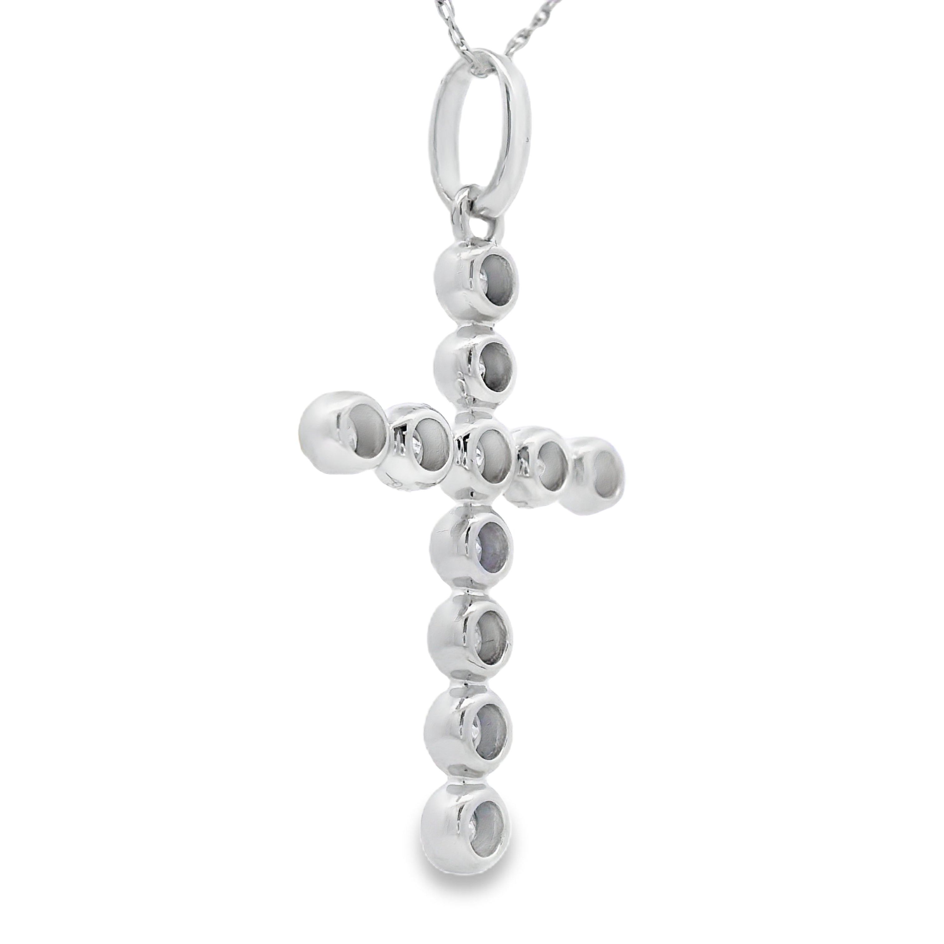 .50ct Diamond Cross Religious Pendant 14KT White Gold by Bids.com