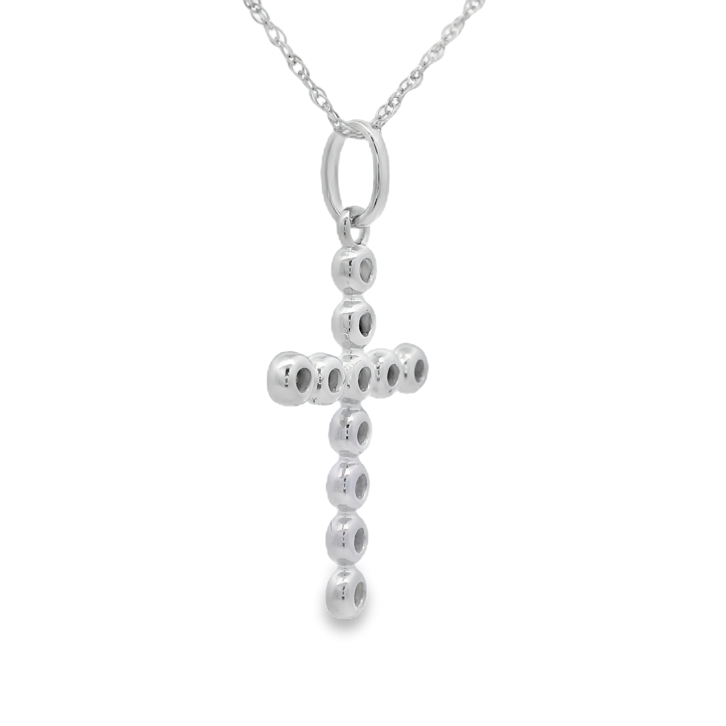 .15ct Diamond Cross Religious Pendant 14KT White Gold by Bids.com