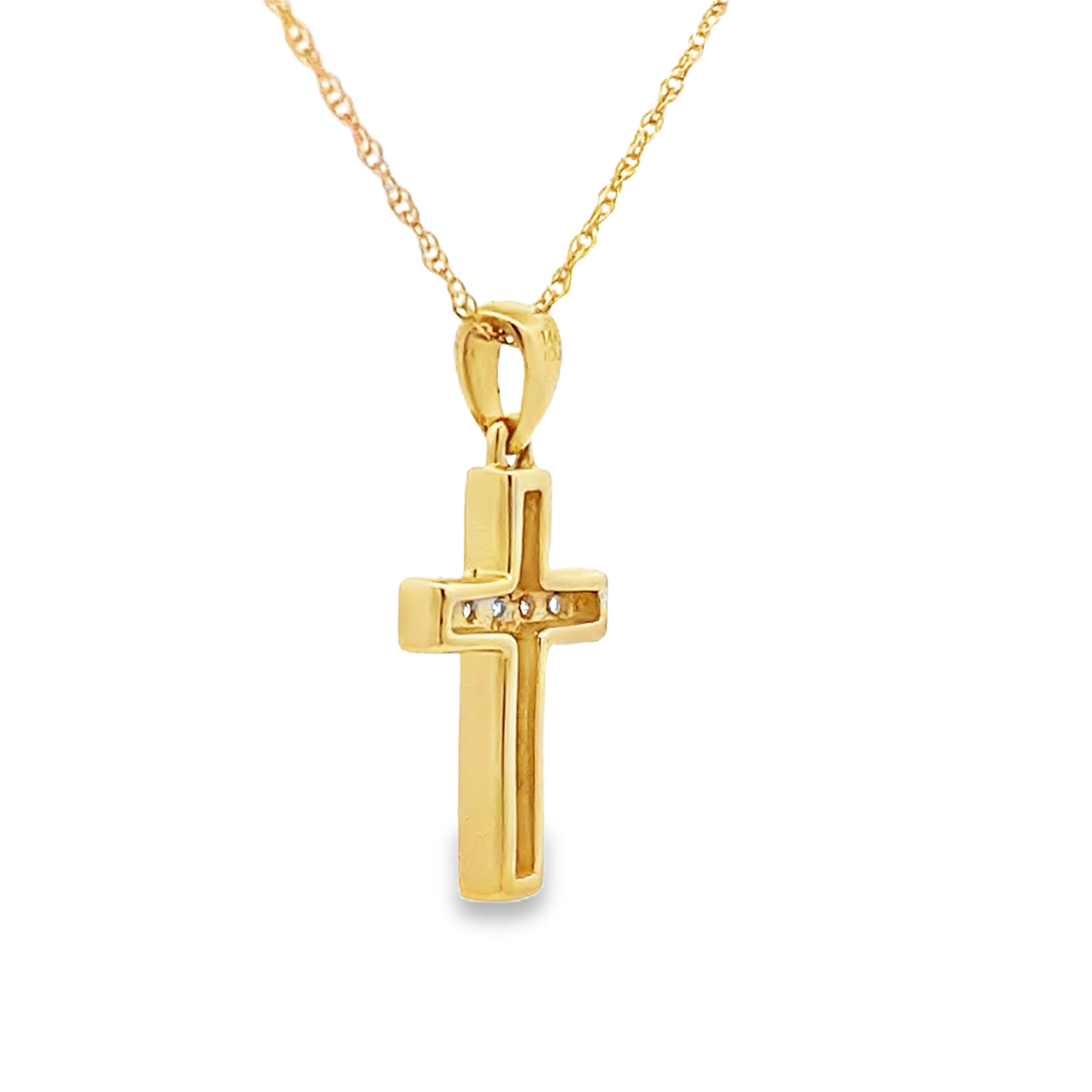 .12ct Diamond Cross Religious Pendant 14KT Yellow Gold by Bids.com