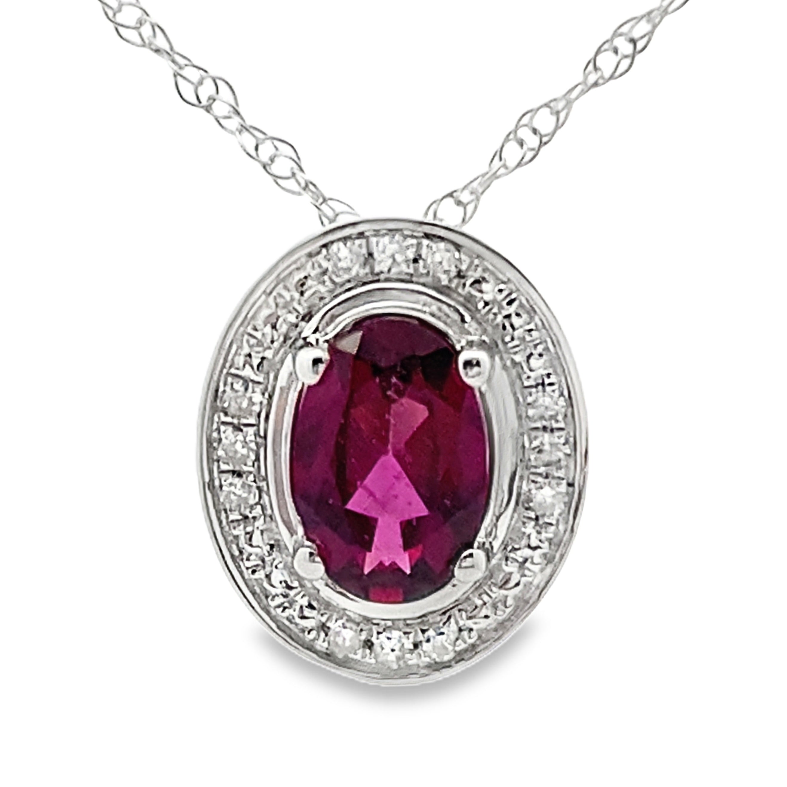 .52ct Garnet Diamond Fashion Pendants 10KT White Gold by Bids.com