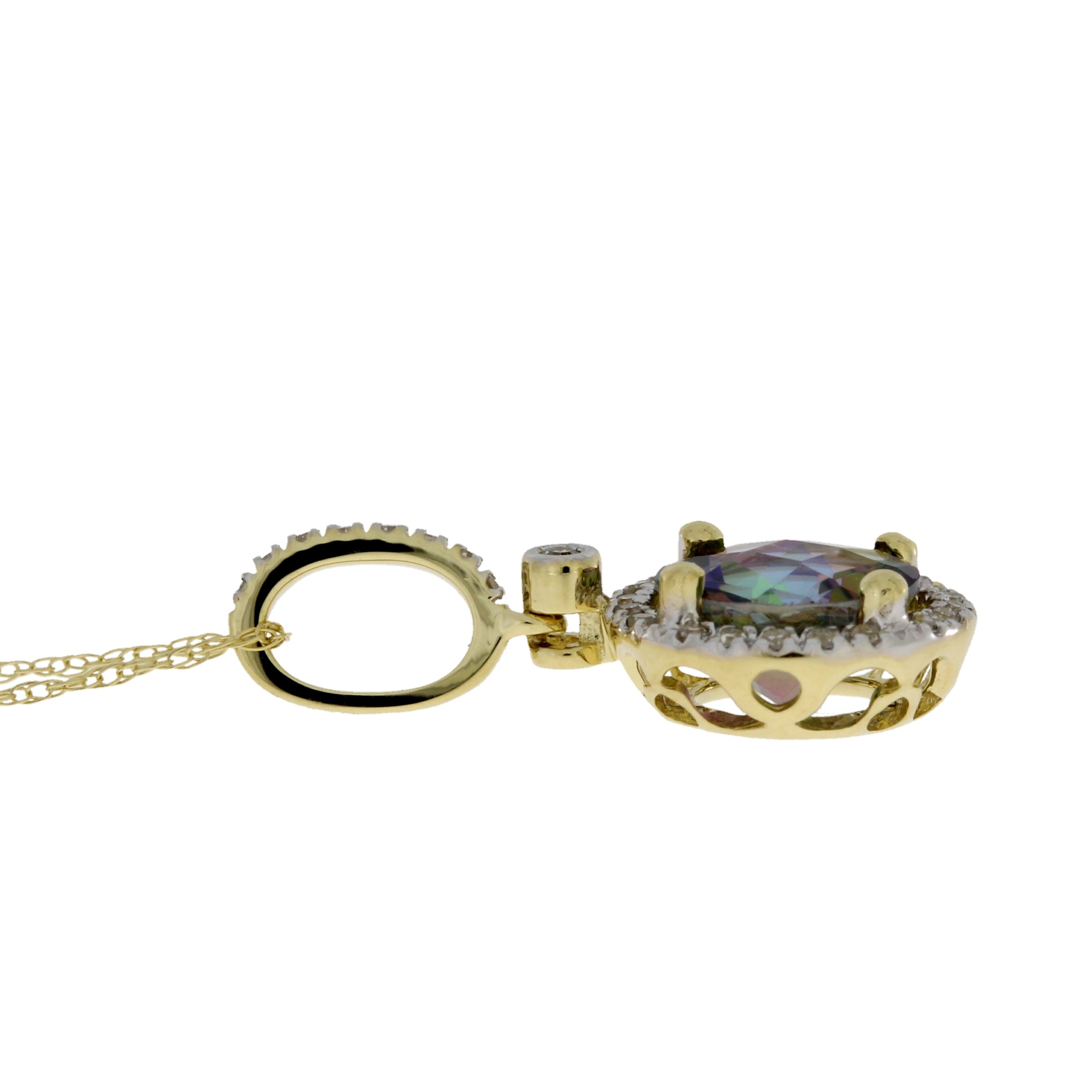 Mystic Fire Topaz Fashion Pendants 14KT Yellow Gold by Bids.com