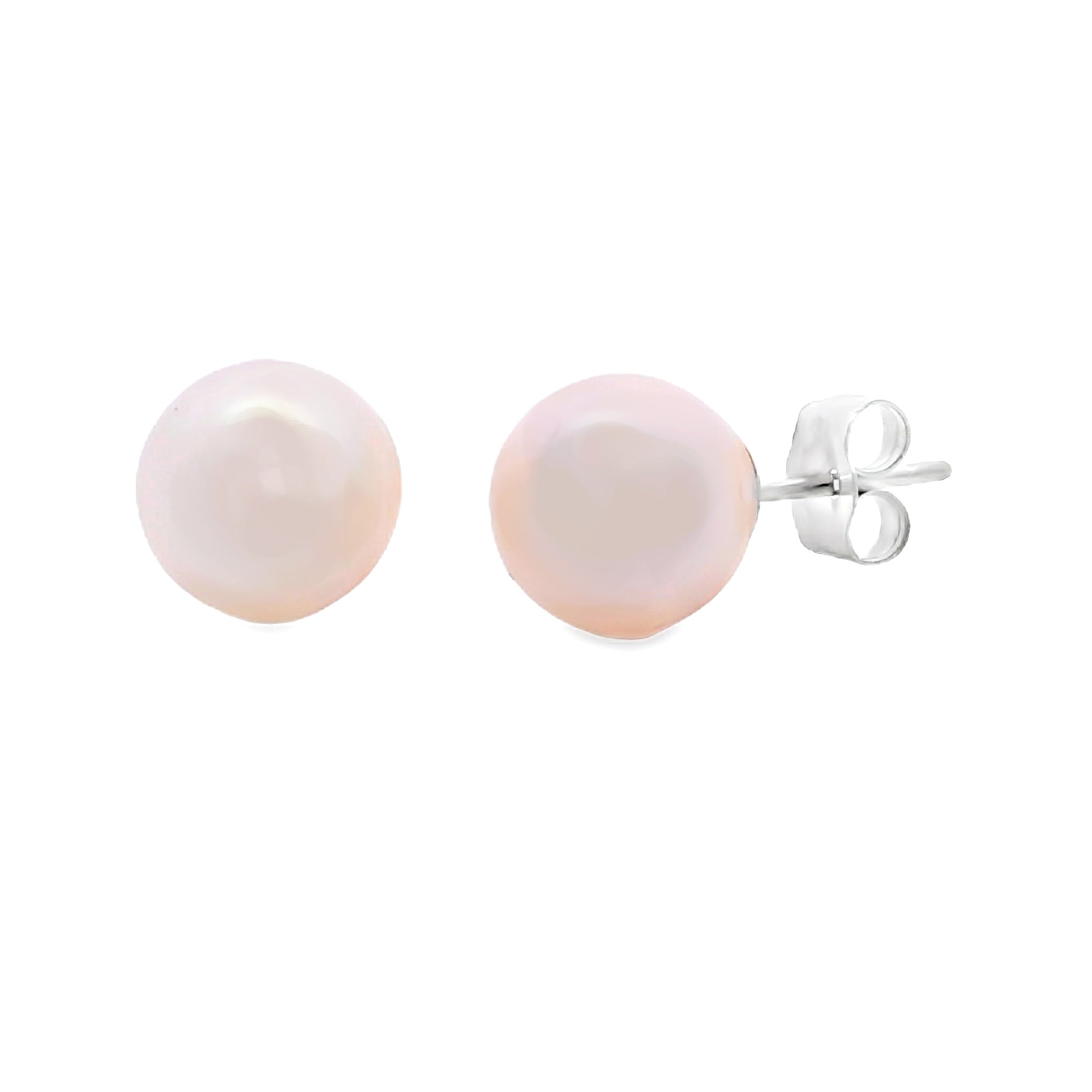 Natural FW Pearl Stud Earrings 14KT White Gold by Bids.com
