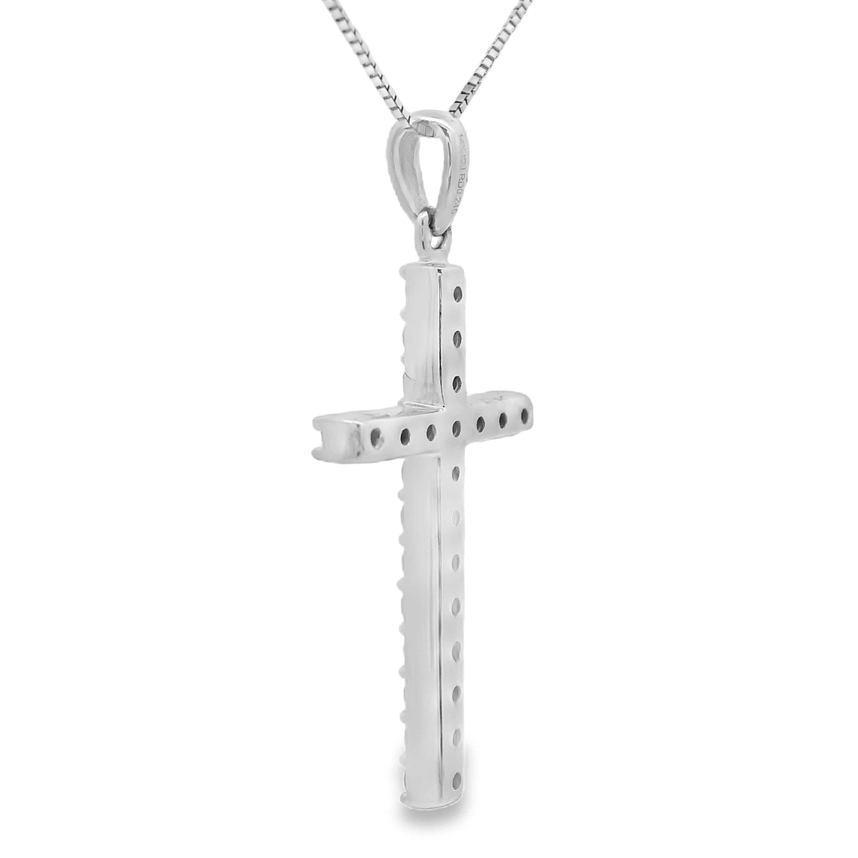 .25ct Diamond Cross Religious Pendant 14KT White Gold by Bids.com