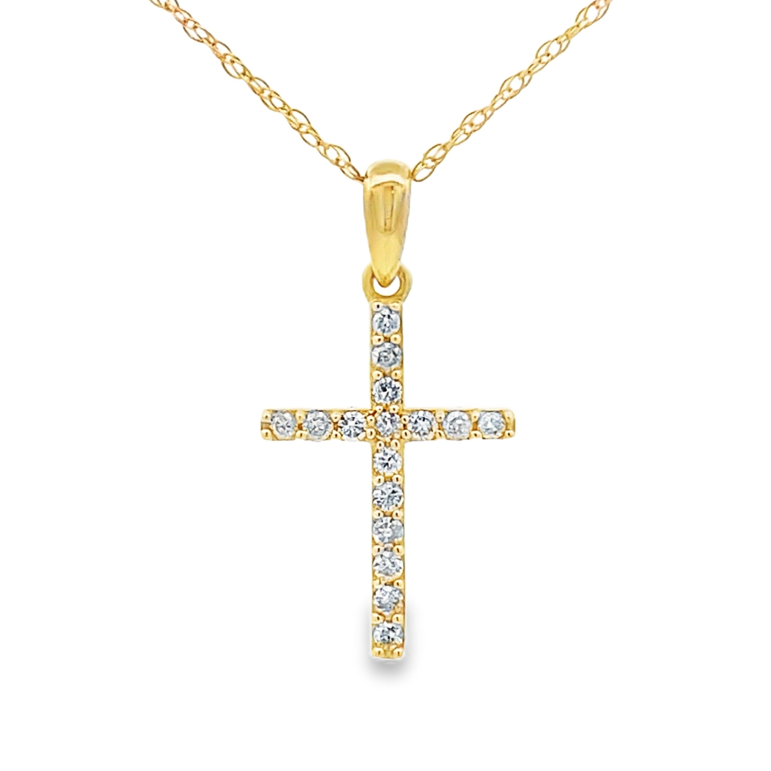 .11ct Diamond Cross Religious Pendant 14KT Yellow Gold by Bids.com