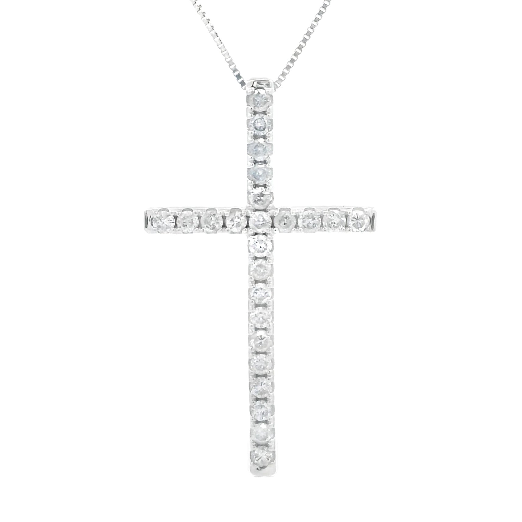 .38ct Diamond Cross Religious Pendant 14KT White Gold by Bids.com