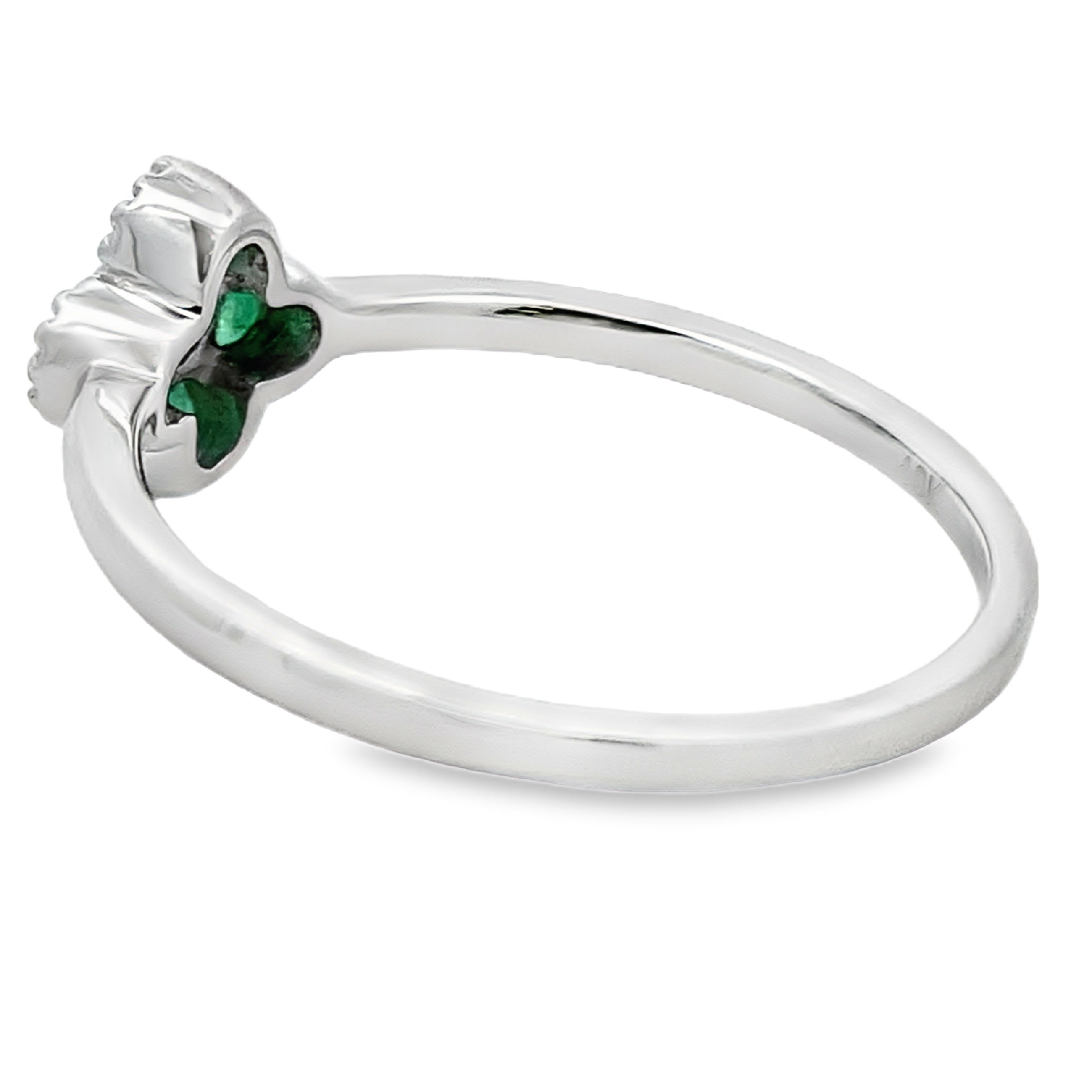 Genuine .15ct Emerald Diamond Ring 10KT White Gold by Bids.com