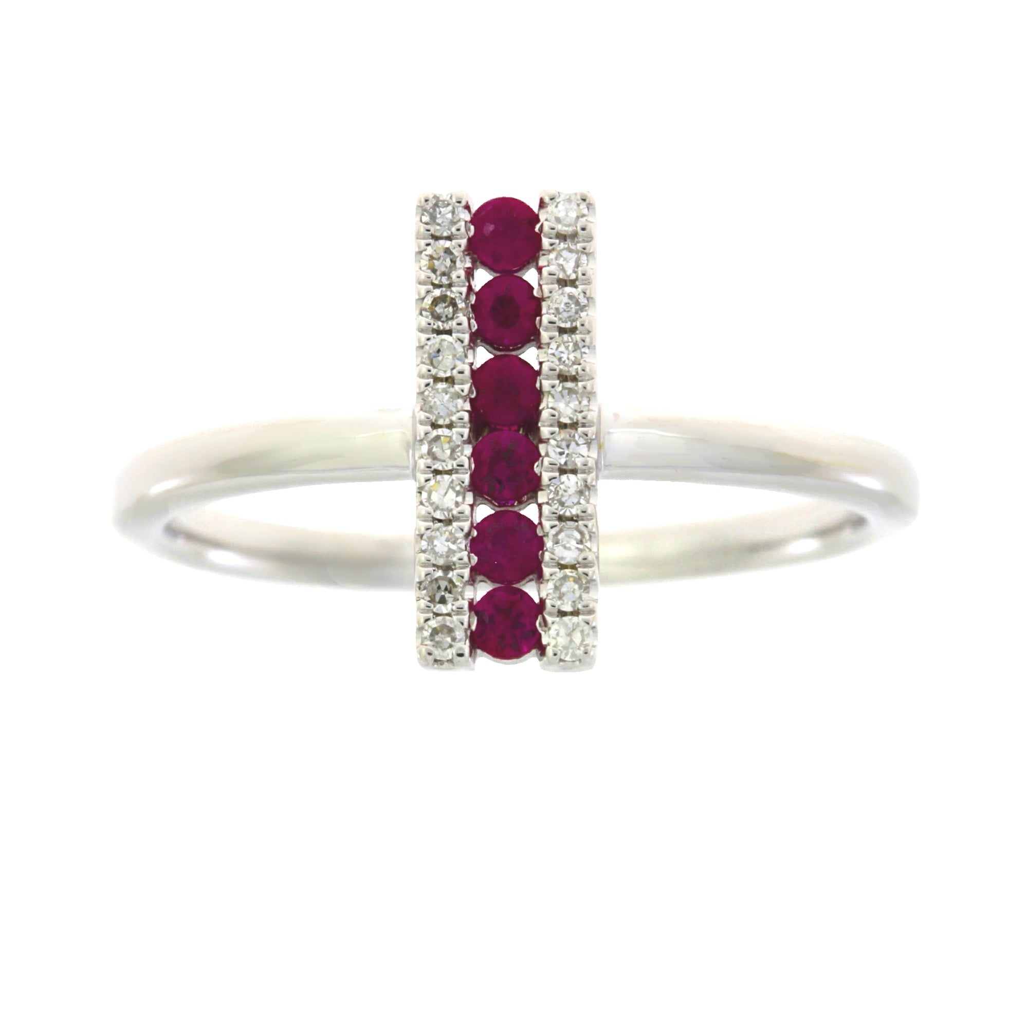 Genuine .30ct Ruby Diamond Ring 14KT White Gold by Bids.com