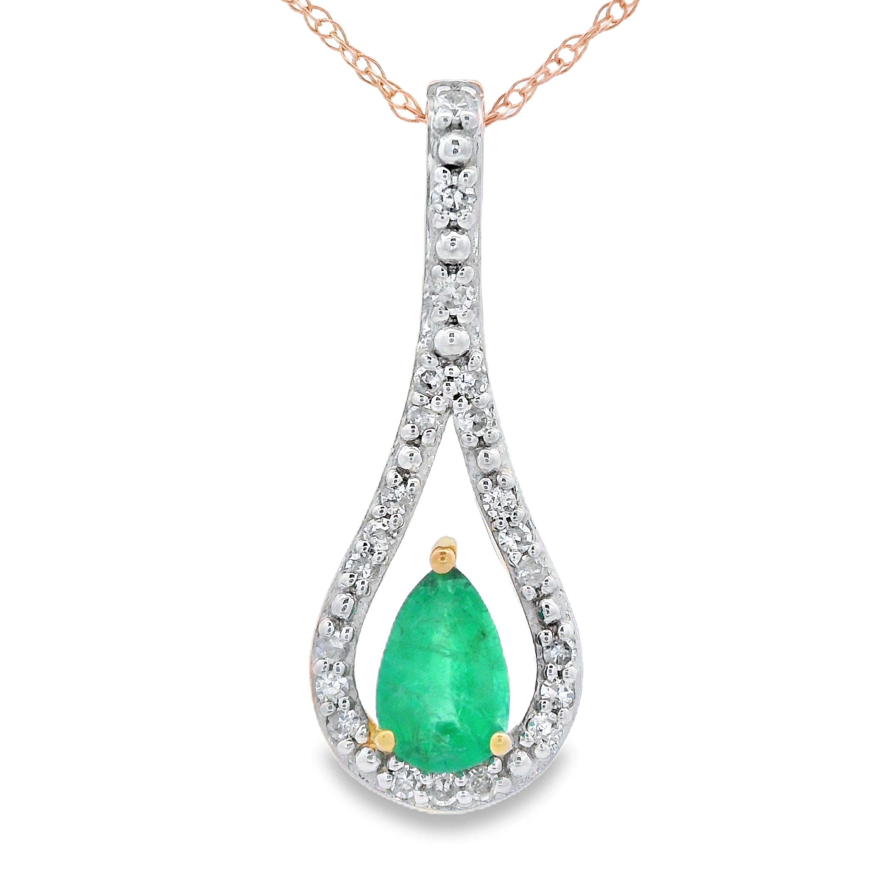 .37ct Emerald Diamond Fashion Pendants 10KT Yellow Gold by Bids.com