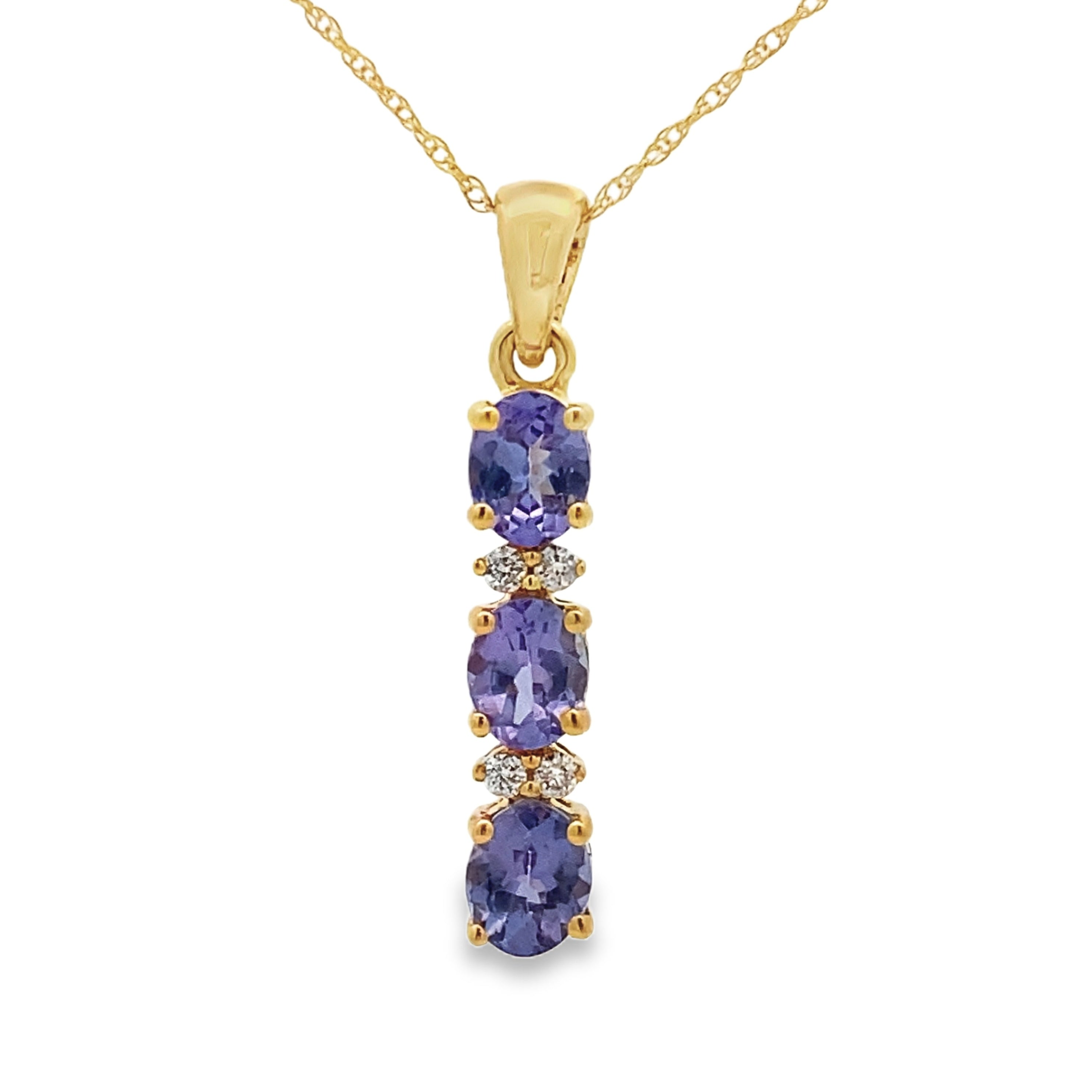 Tanzanite Diamond Fashion Pendants 10KT Yellow Gold by Bids.com