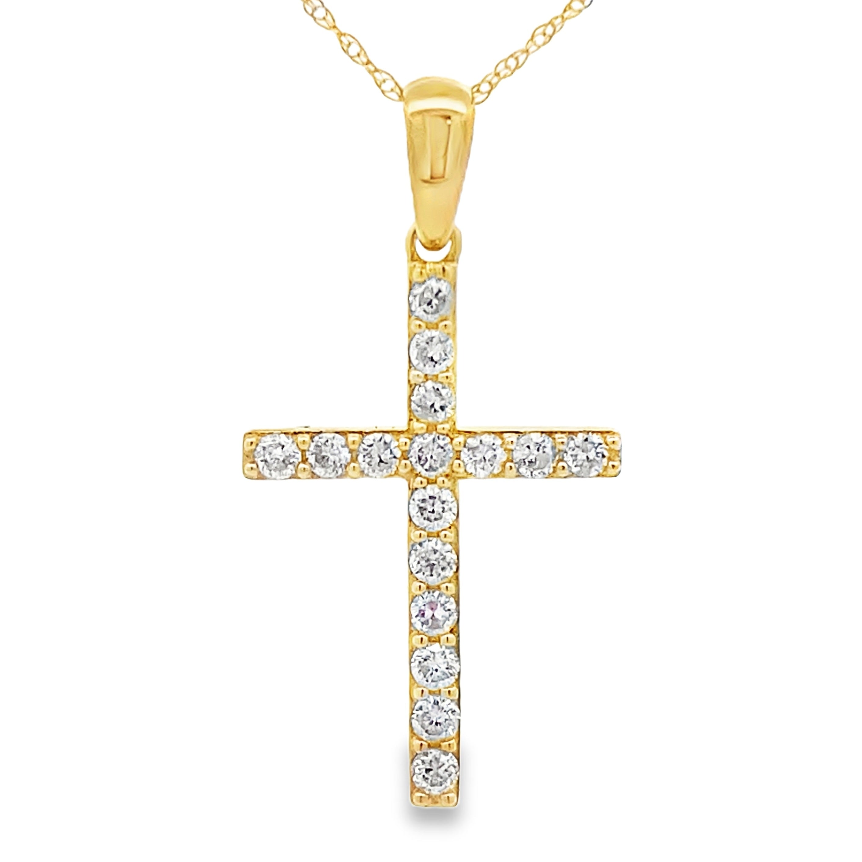 .45ct Diamond Cross Religious Pendant 14KT Yellow Gold by Bids.com