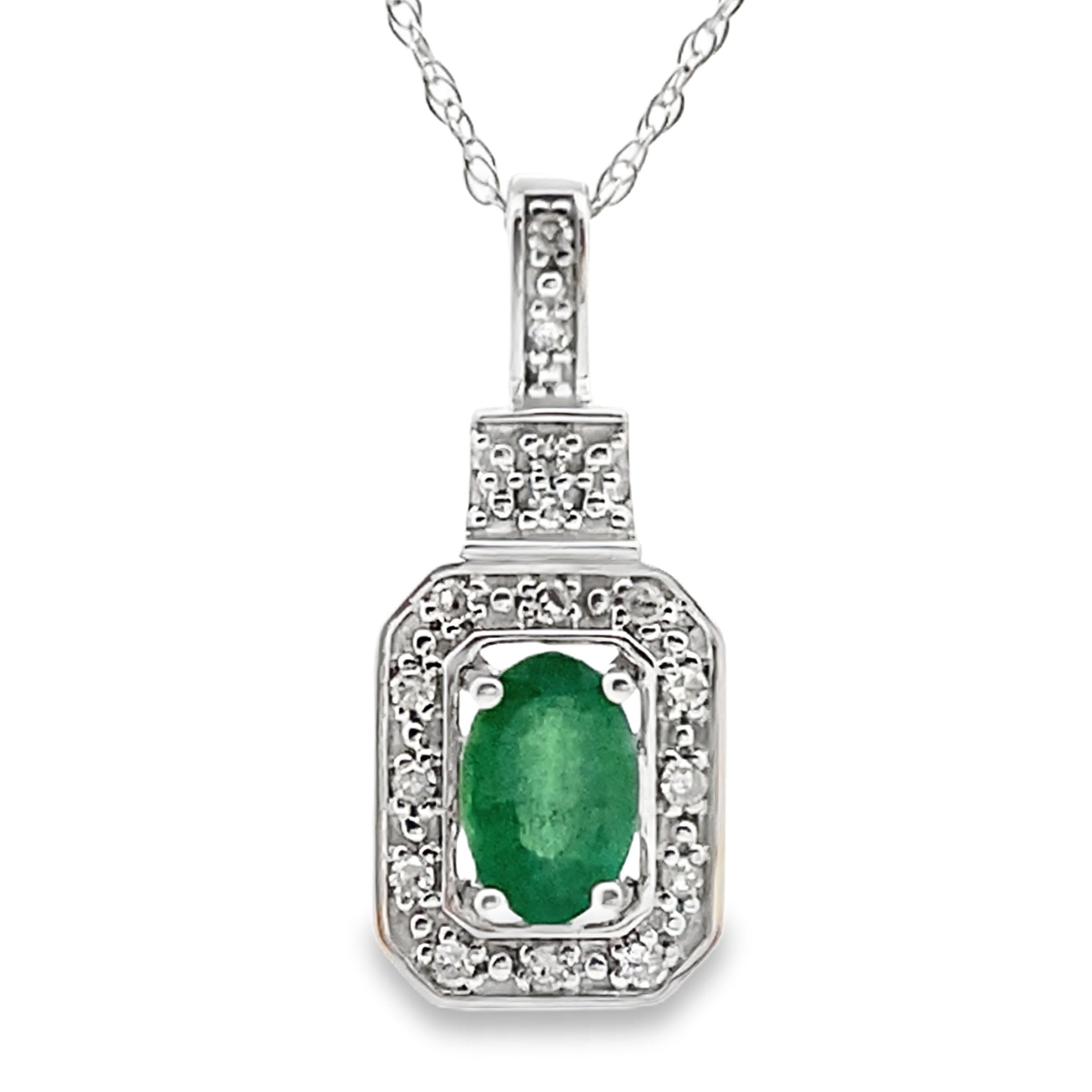 .57ct Emerald Diamond Fashion Pendants 10KT White Gold by Bids.com