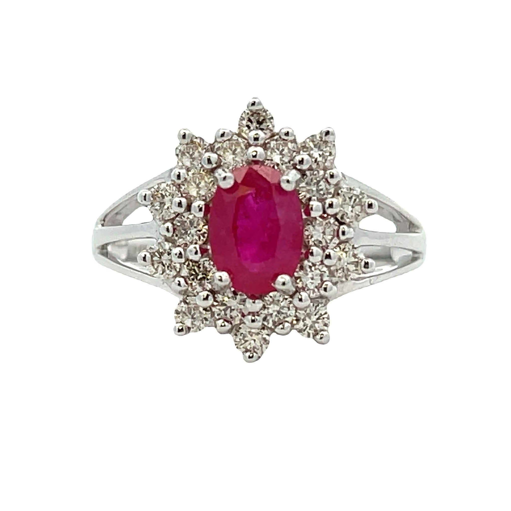 Natural 1.65ct Ruby Diamond Ring 14KT White Gold by Bids.com