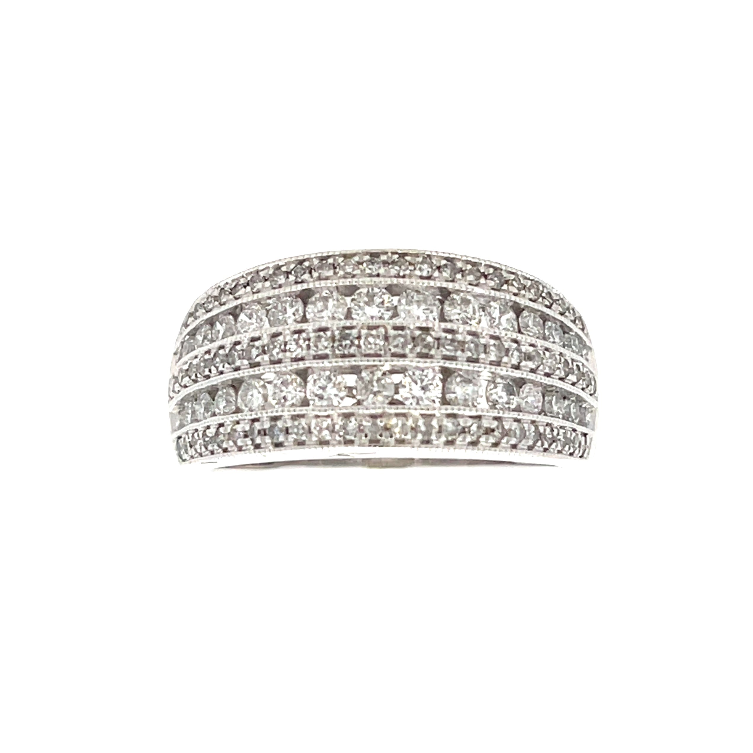 1.00ct Diamond Wedding Band Ring 10KT White Gold by Bids.com