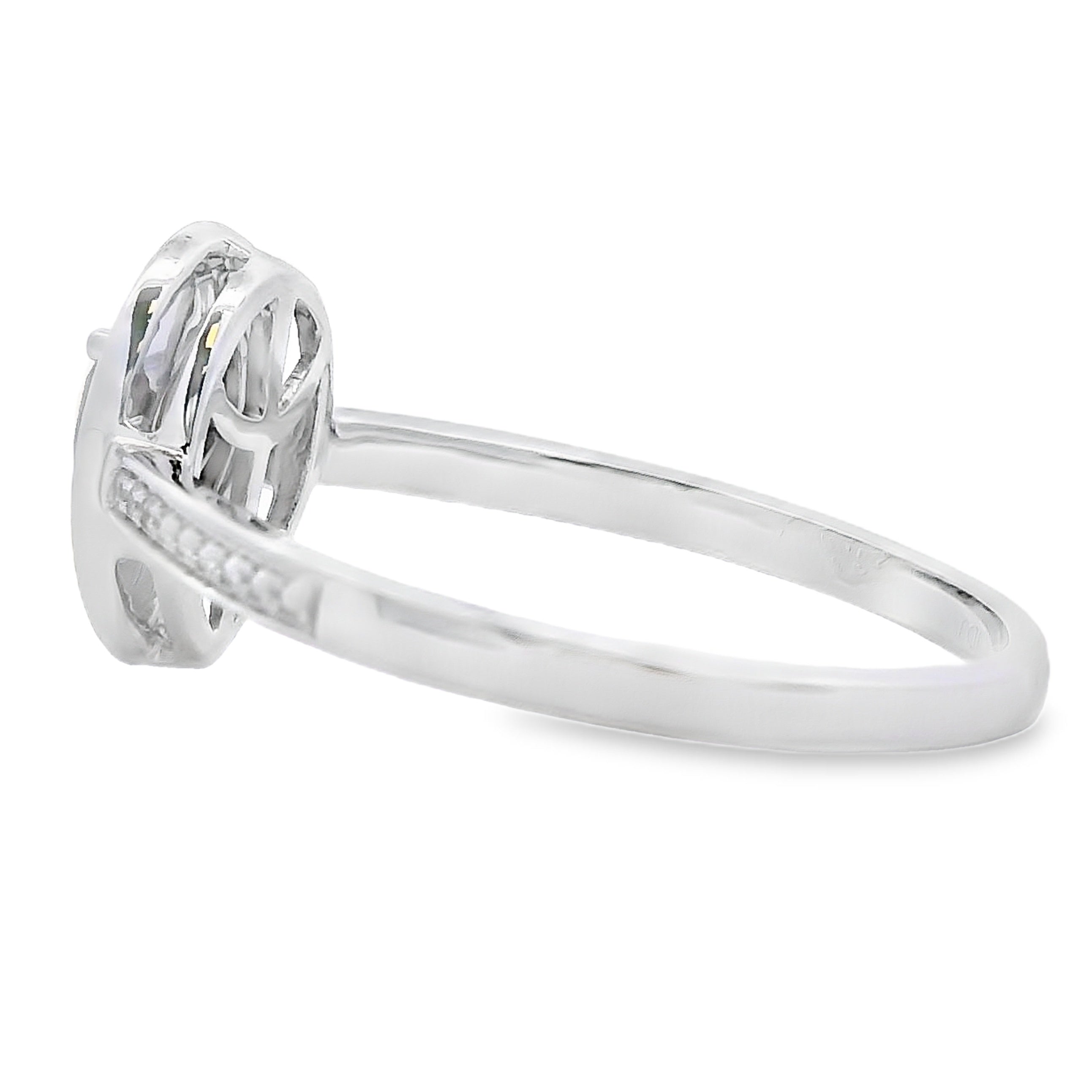 Natural .46ct Quartz Diamond Ring 10KT White Gold by Bids.com