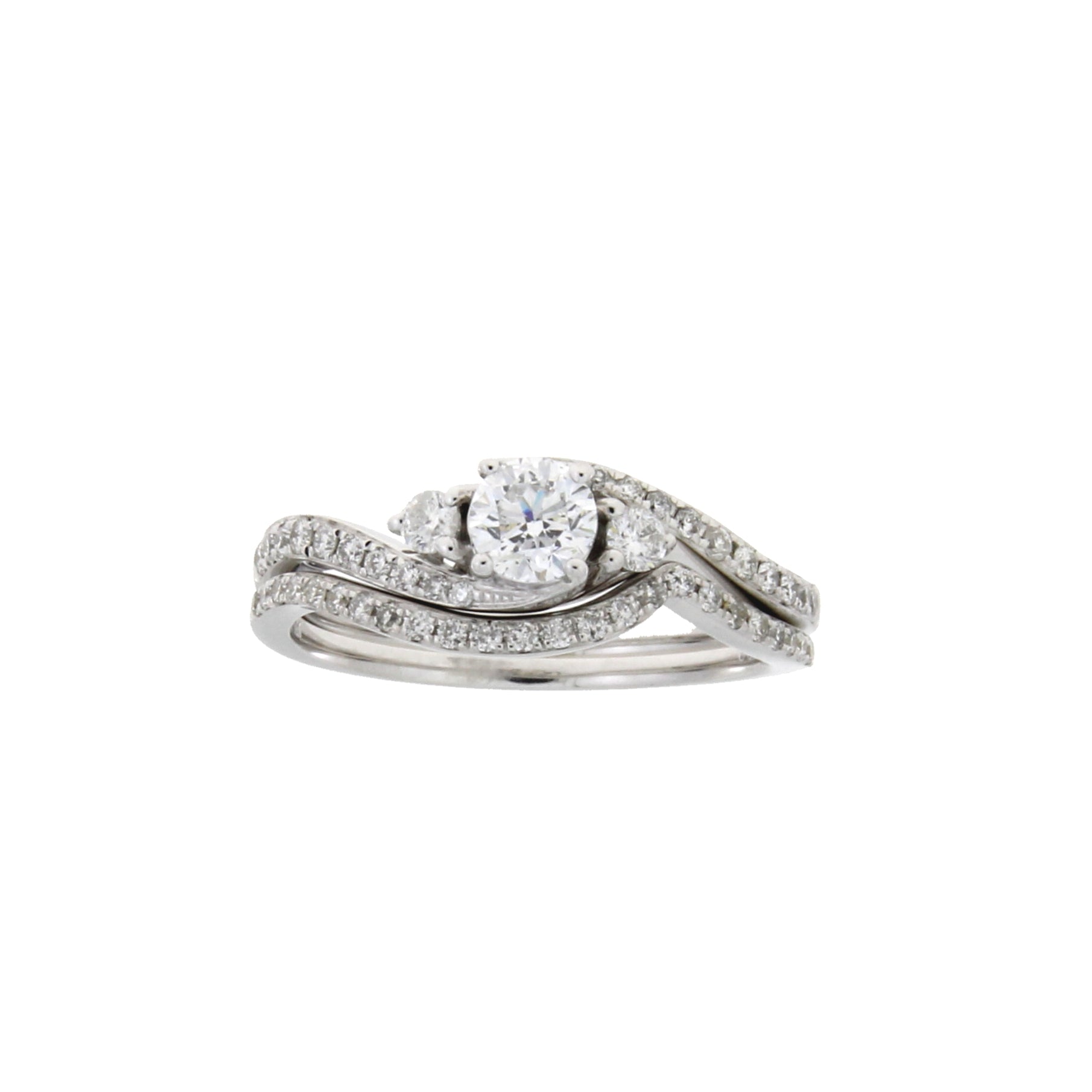 .70ct Diamond Engagement Ring Set 14KT White Gold by Bids.com