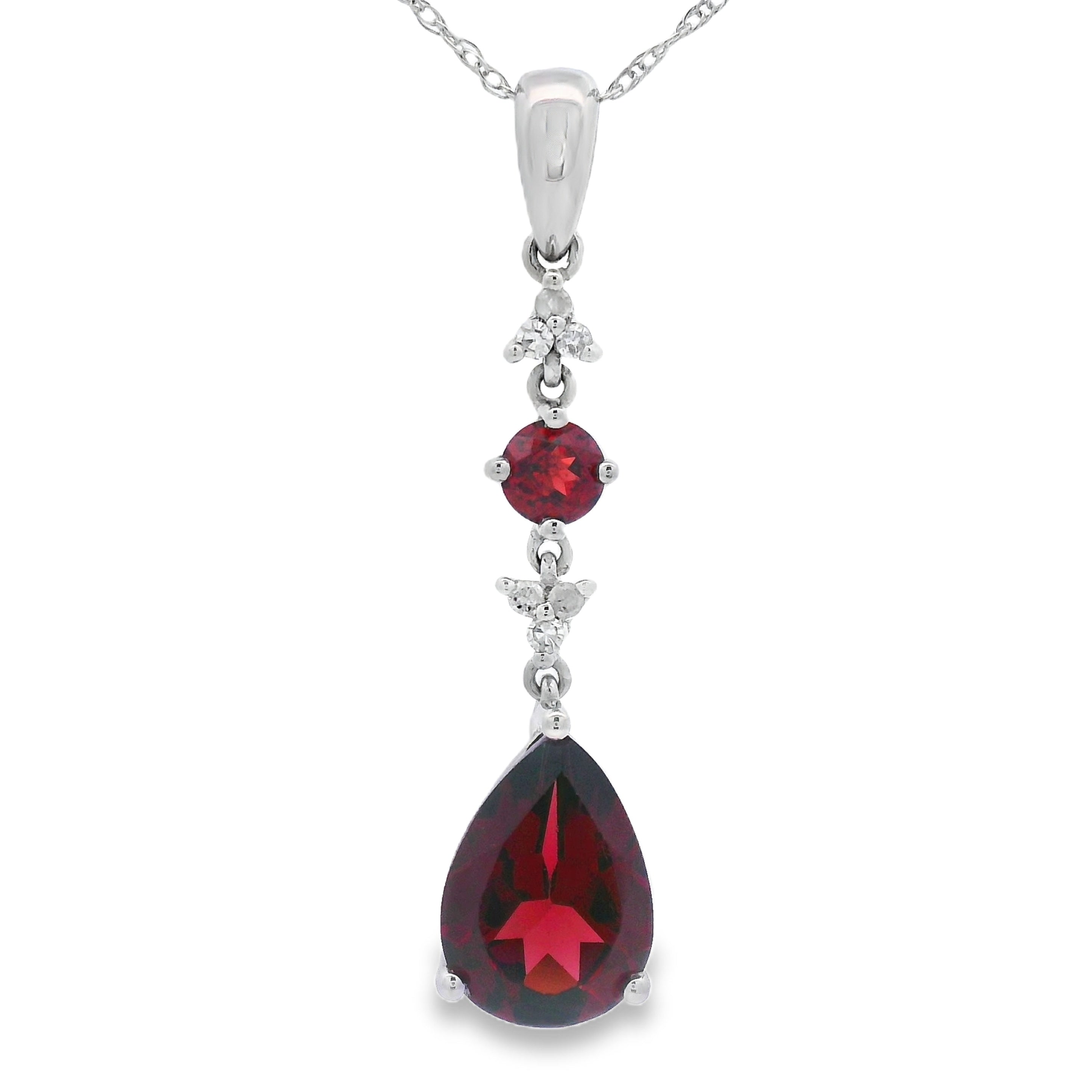 2.25ct Garnet Diamond Fashion Pendants 14KT White Gold by Bids.com