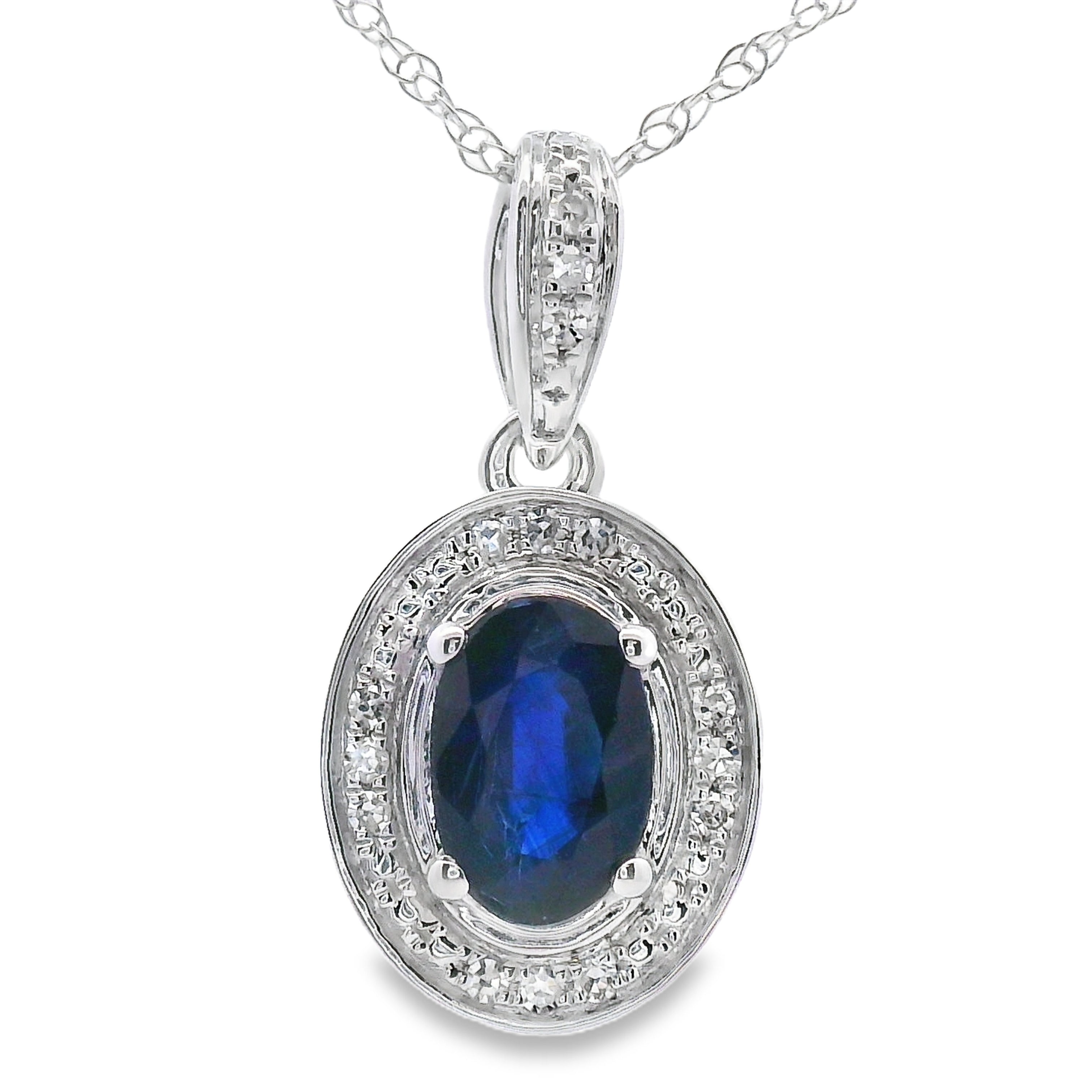 .65ct Sapphire Diamond Fashion Pendants 10KT White Gold by Bids.com