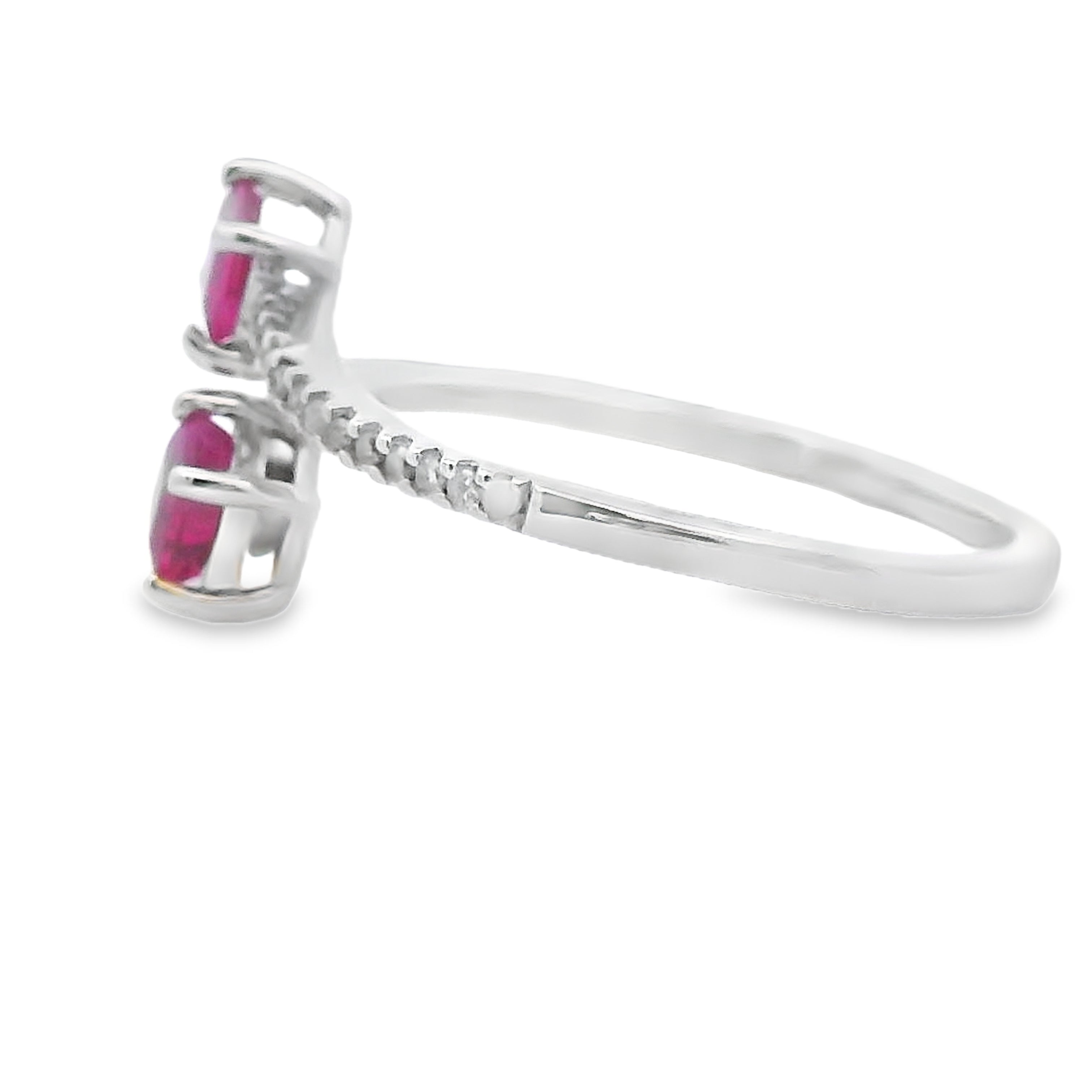Genuine .57ct Ruby Diamond Ring 14KT White Gold by Bids.com