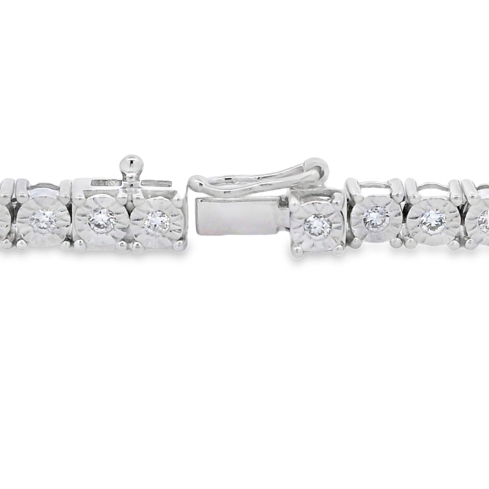 Lab Grown Diamond Tennis Bracelet Sterling Silver by Bids.com