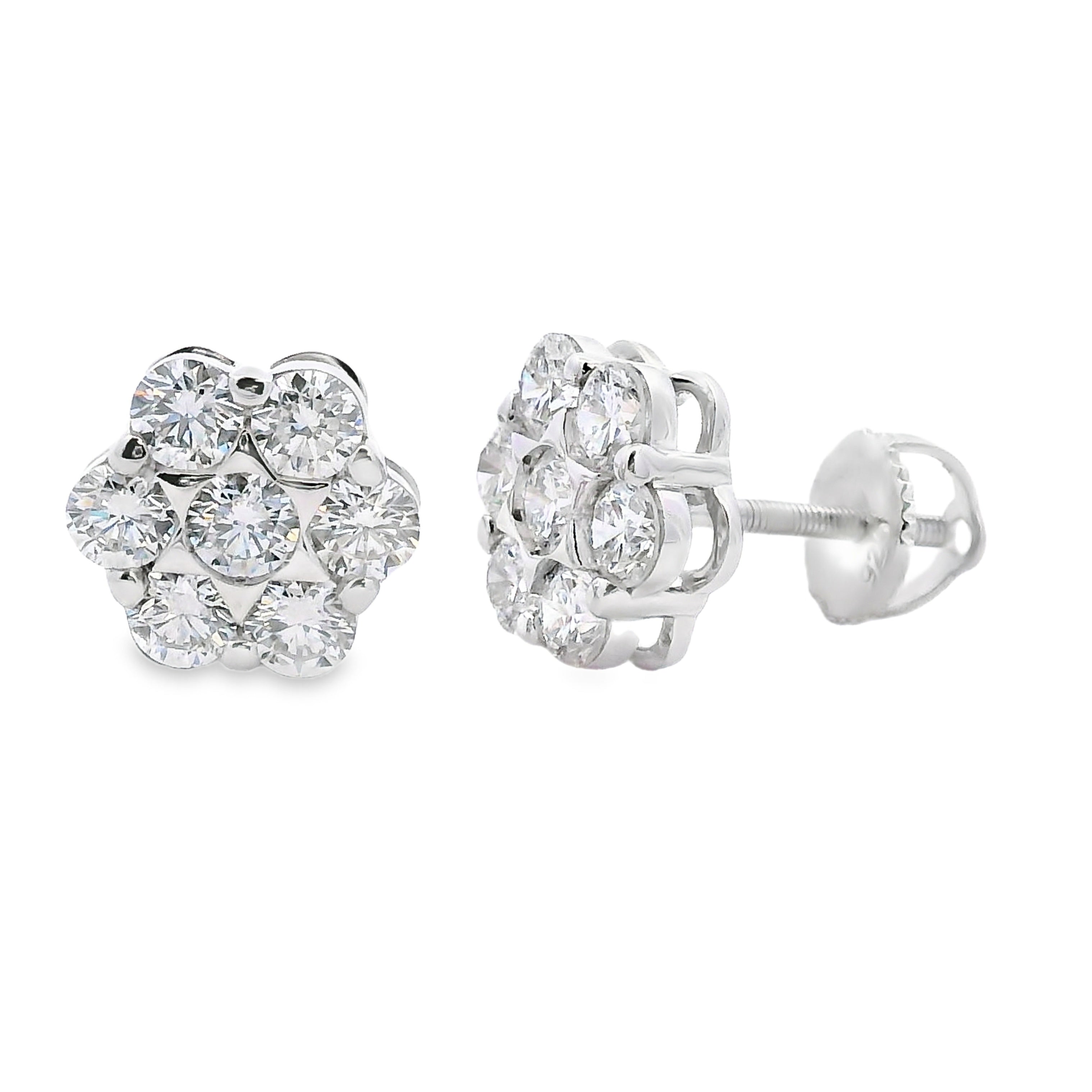 1.87ct Lab Grown Diamond Earrings Sterling Silver by Bids.com