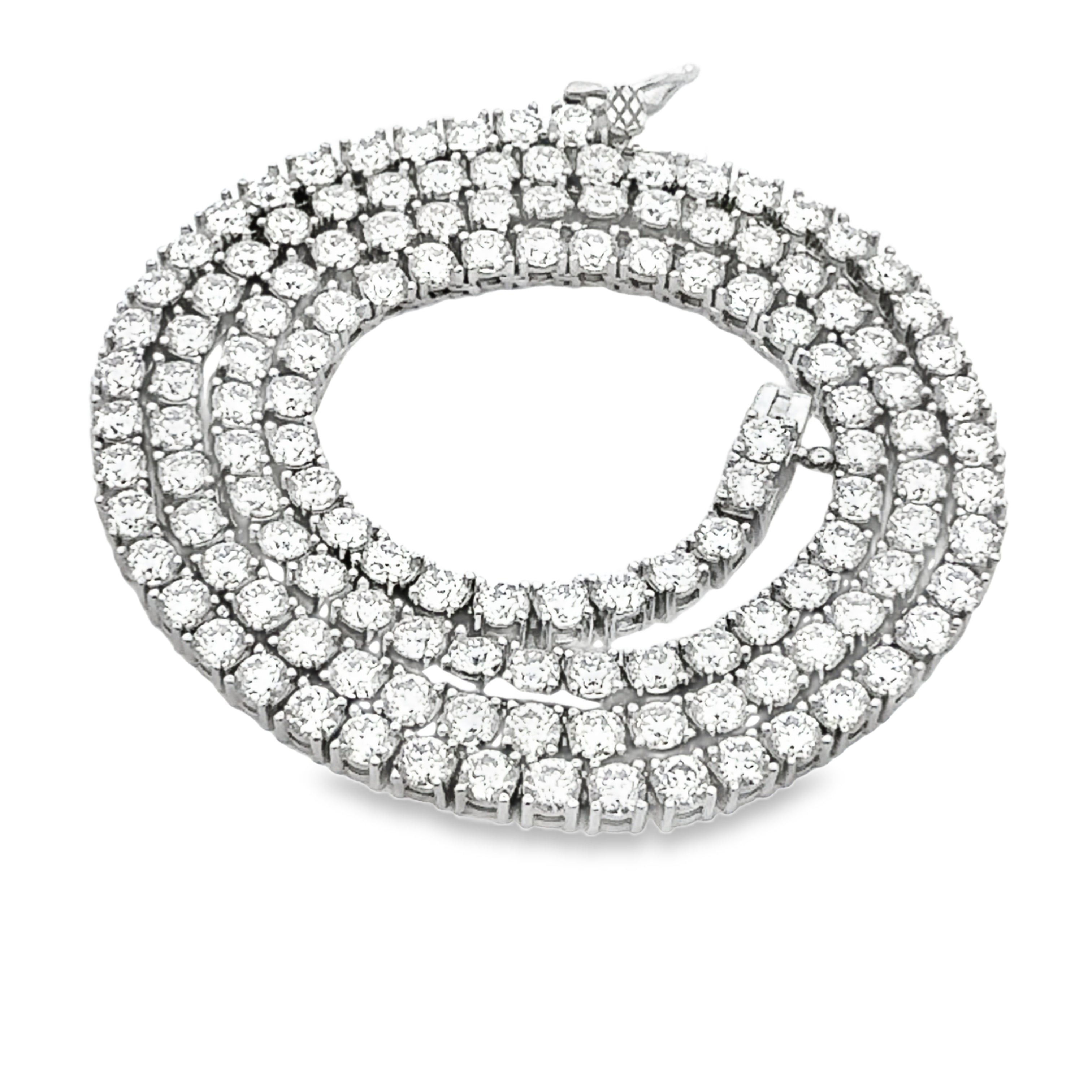 15.14ct Moissanite Tennis Necklace Sterling Silver by Bids.com