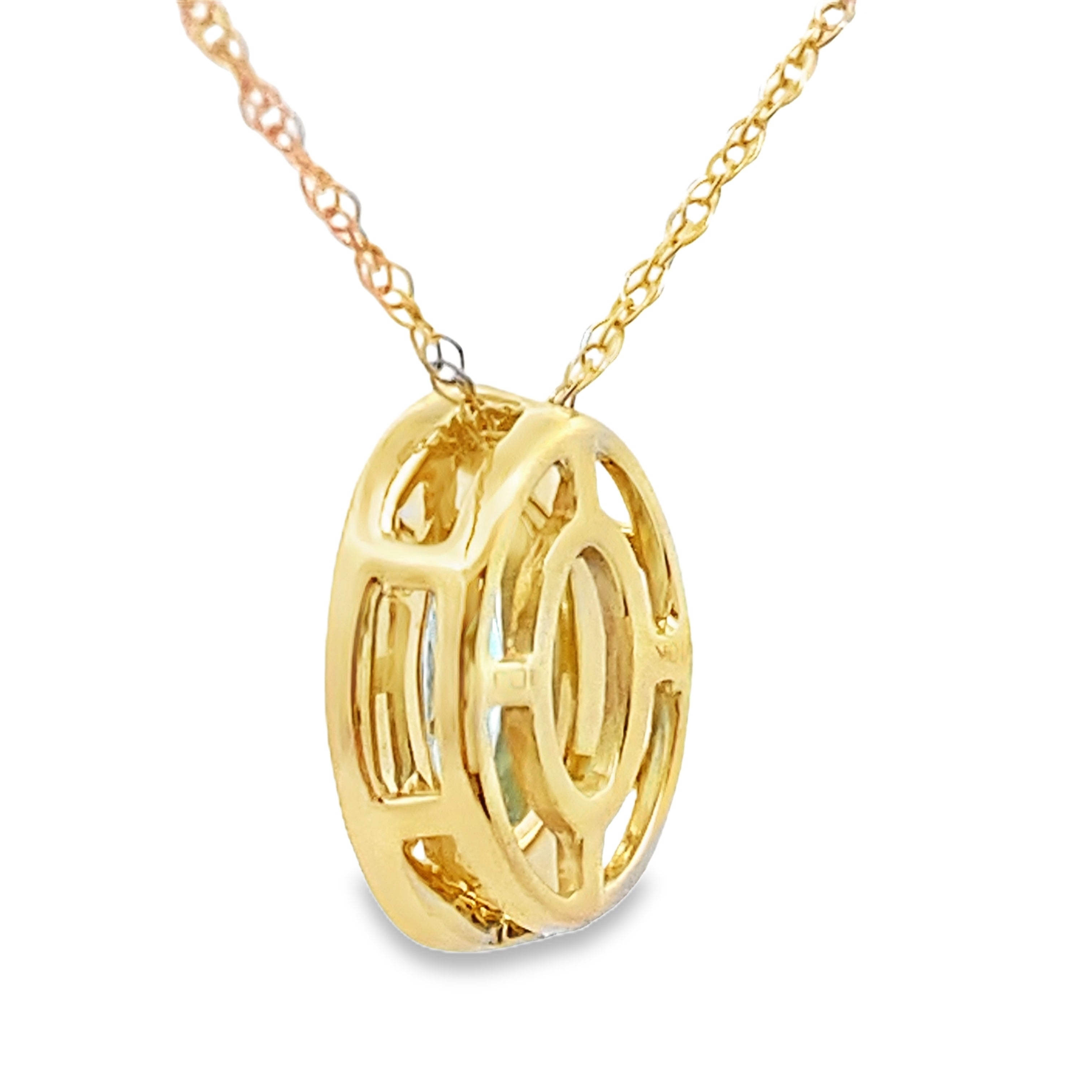 Blue Topaz Diamond Fashion Pendants 10KT Yellow Gold by Bids.com