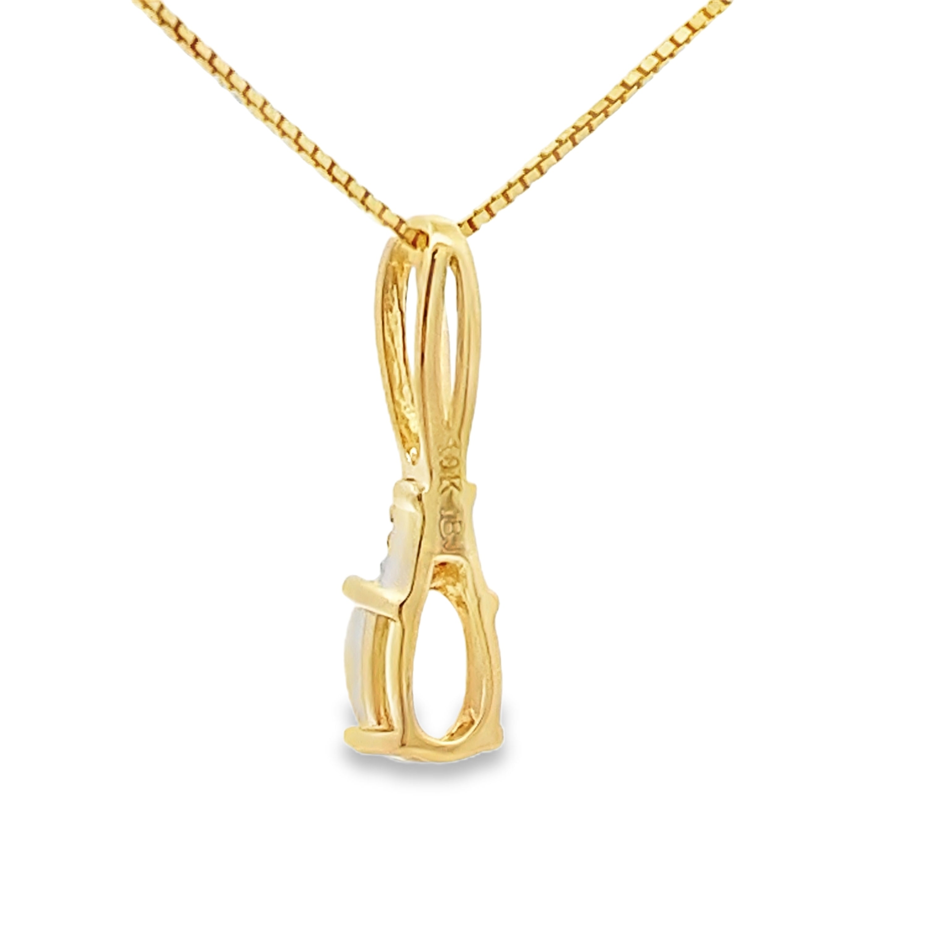 .02ct Opal Diamond Fashion Pendants 10KT Yellow Gold by Bids.com