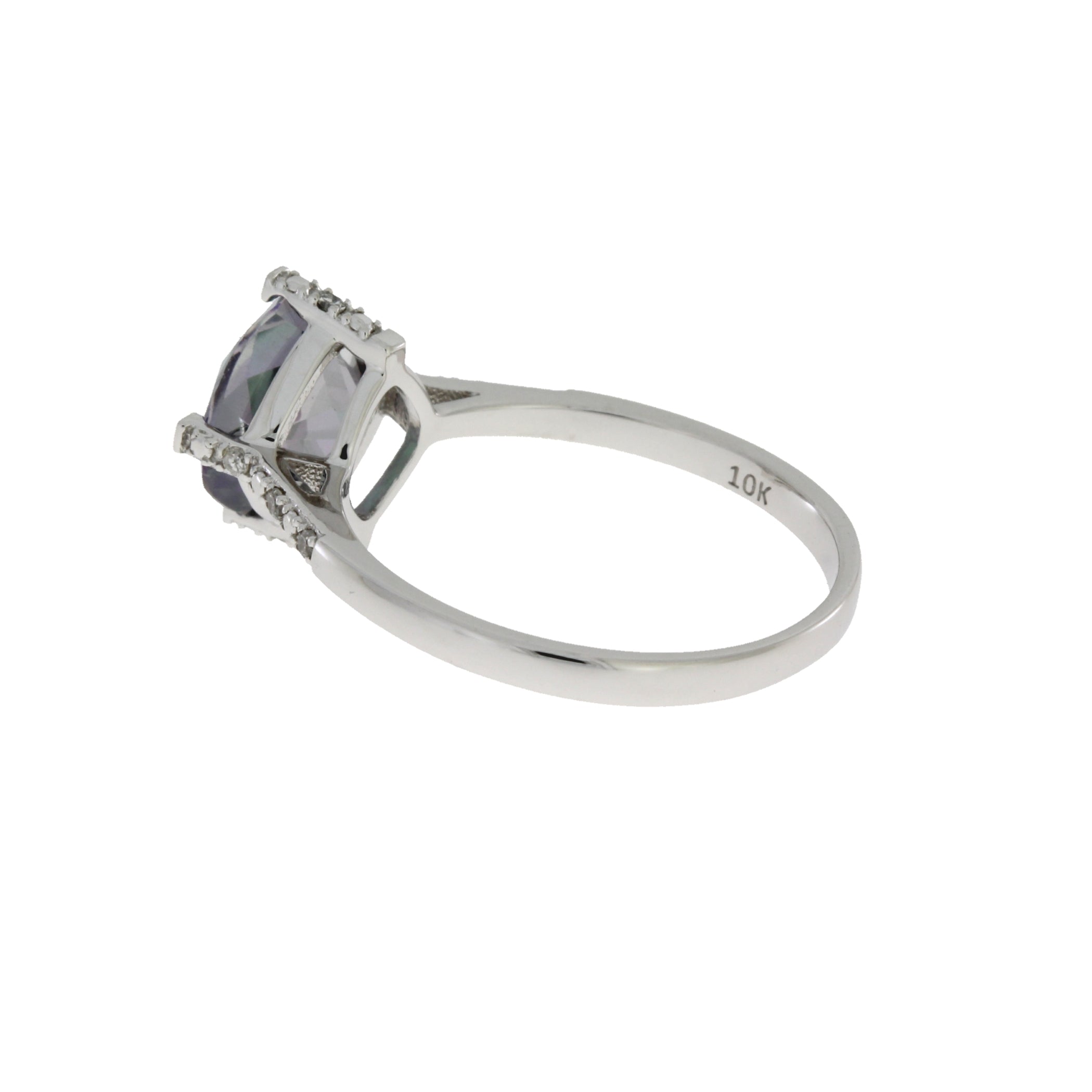 1.25ct Mystic Fire Topaz Diamond Ring 10KT White Gold by Bids.com