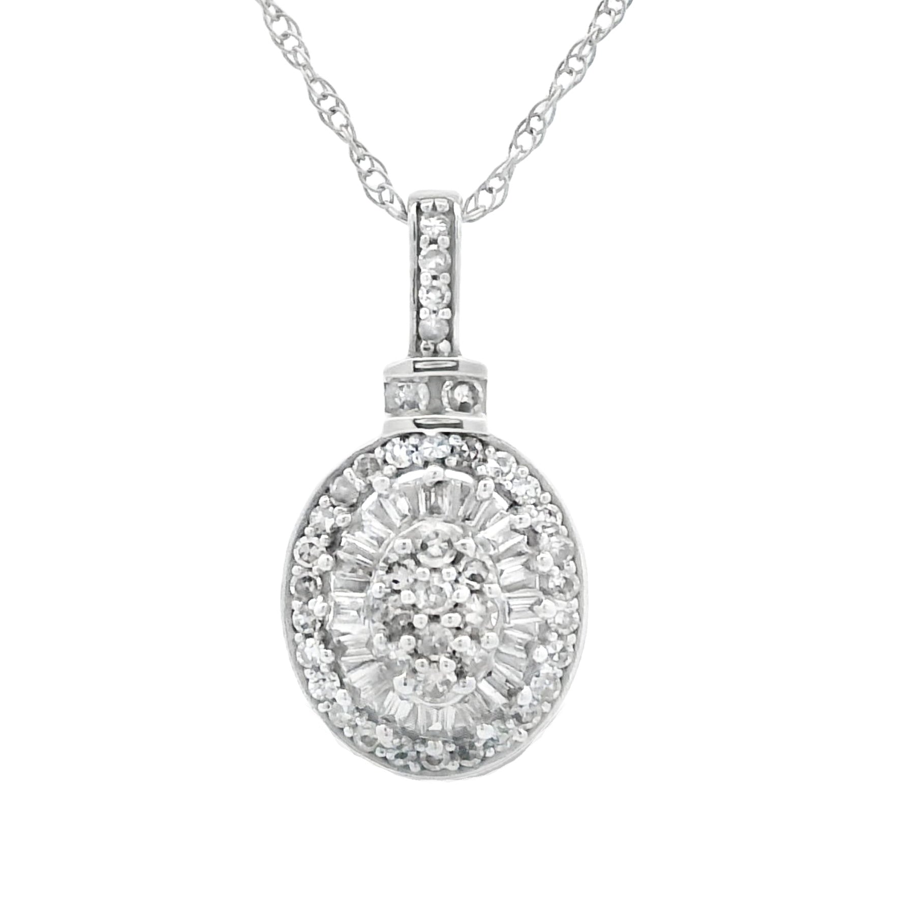 Genuine .25ct Diamond Fashion Pendants 10KT White Gold by Bids.com