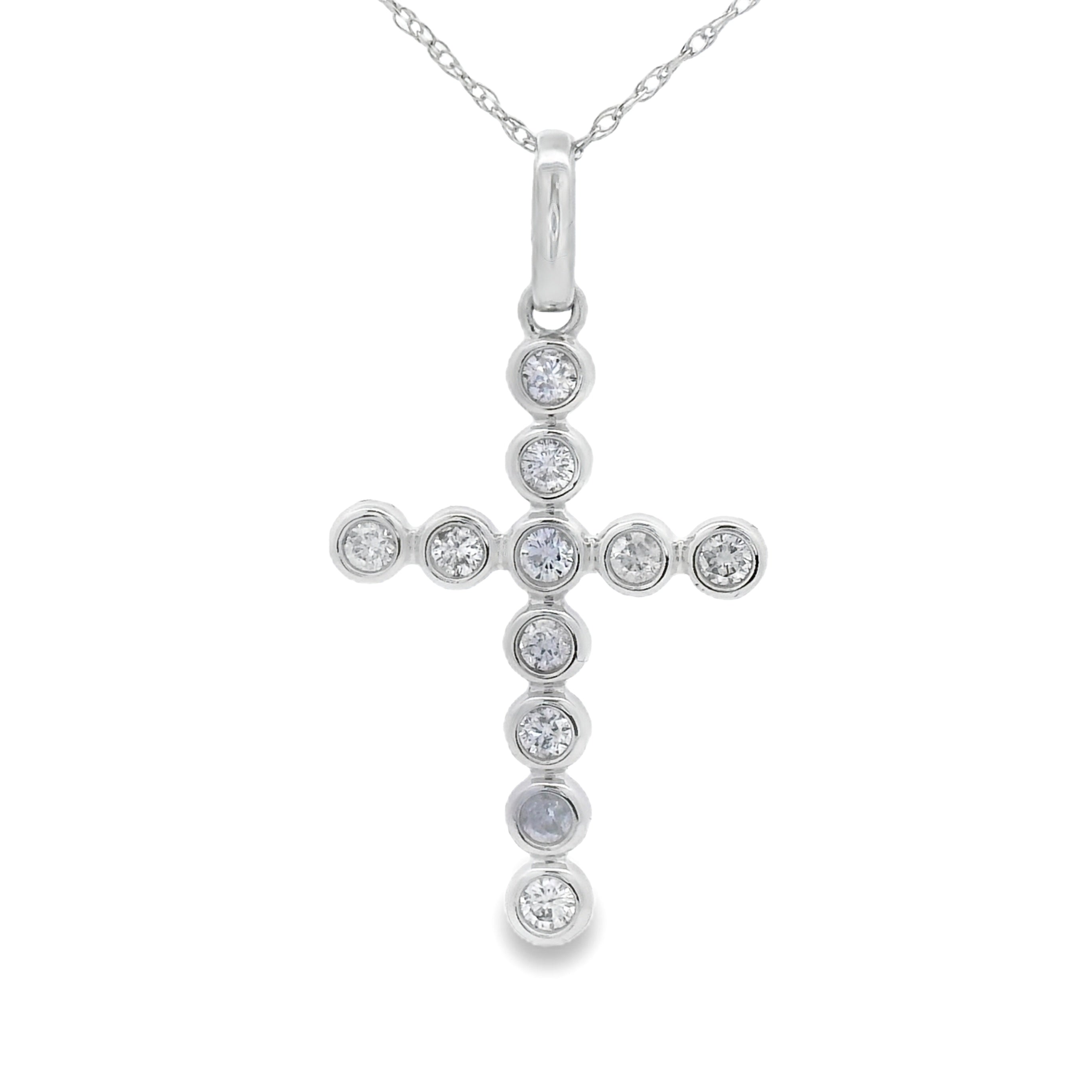 .31ct Diamond Cross Religious Pendant 14KT White Gold by Bids.com