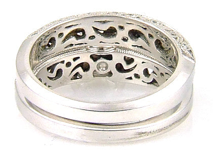 .54ct Antique Style Engagement Ring Set 18KT White Gold by Bids.com