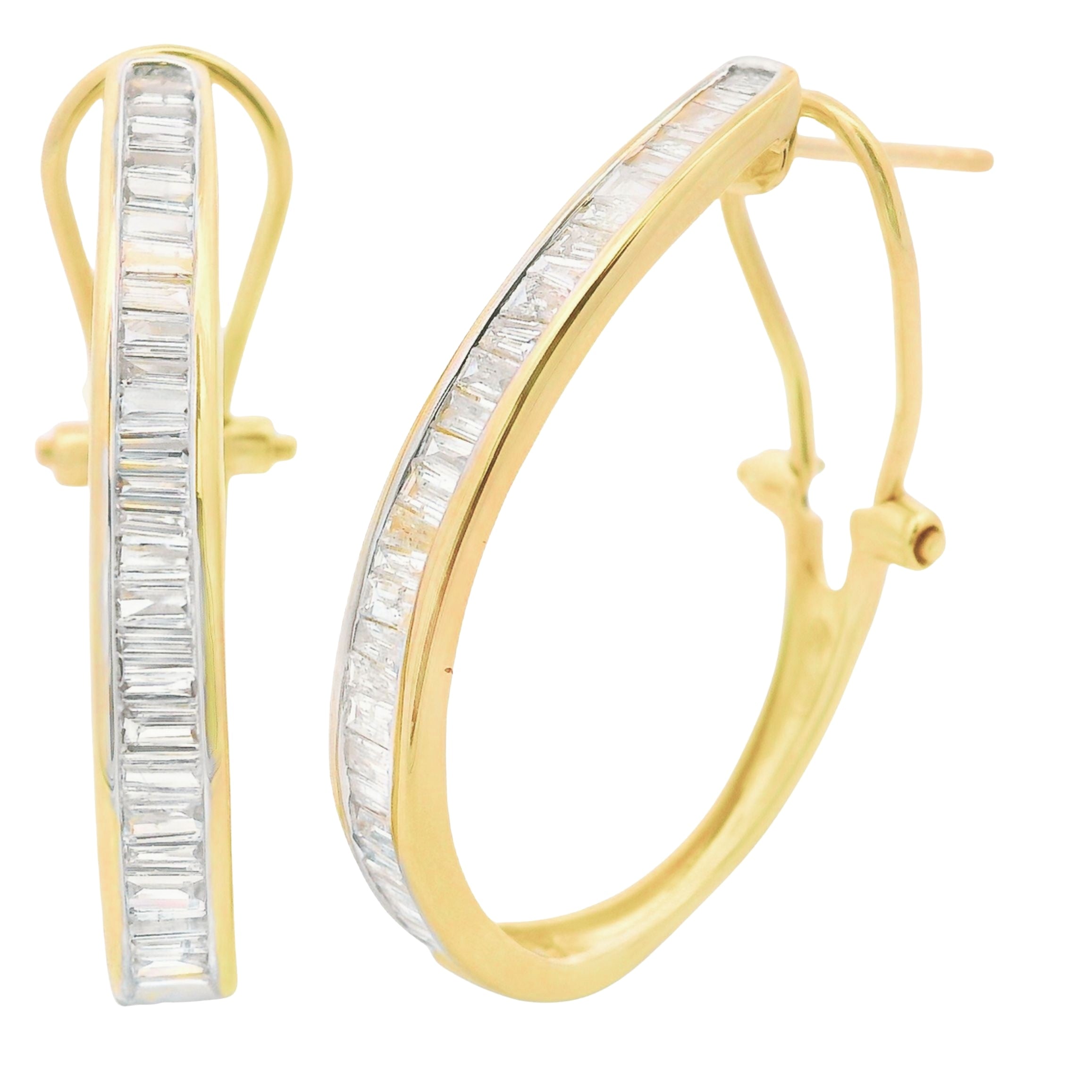 Genuine 1.00ct Diamond Hoop Earrings 14KT Yellow Gold by Bids.com