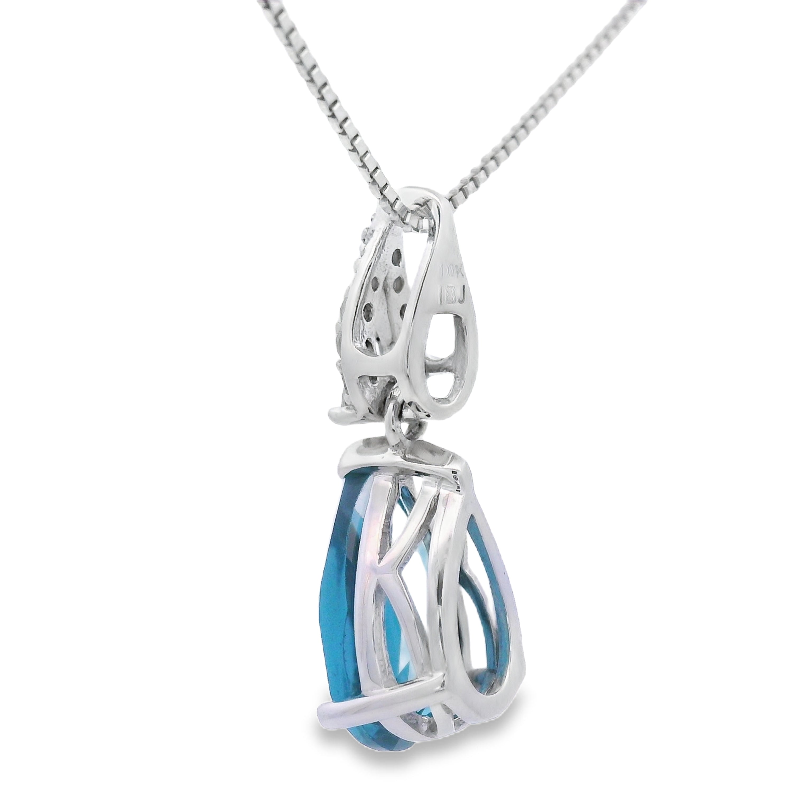 London Blue Topaz Fashion Pendants 10KT White Gold by Bids.com