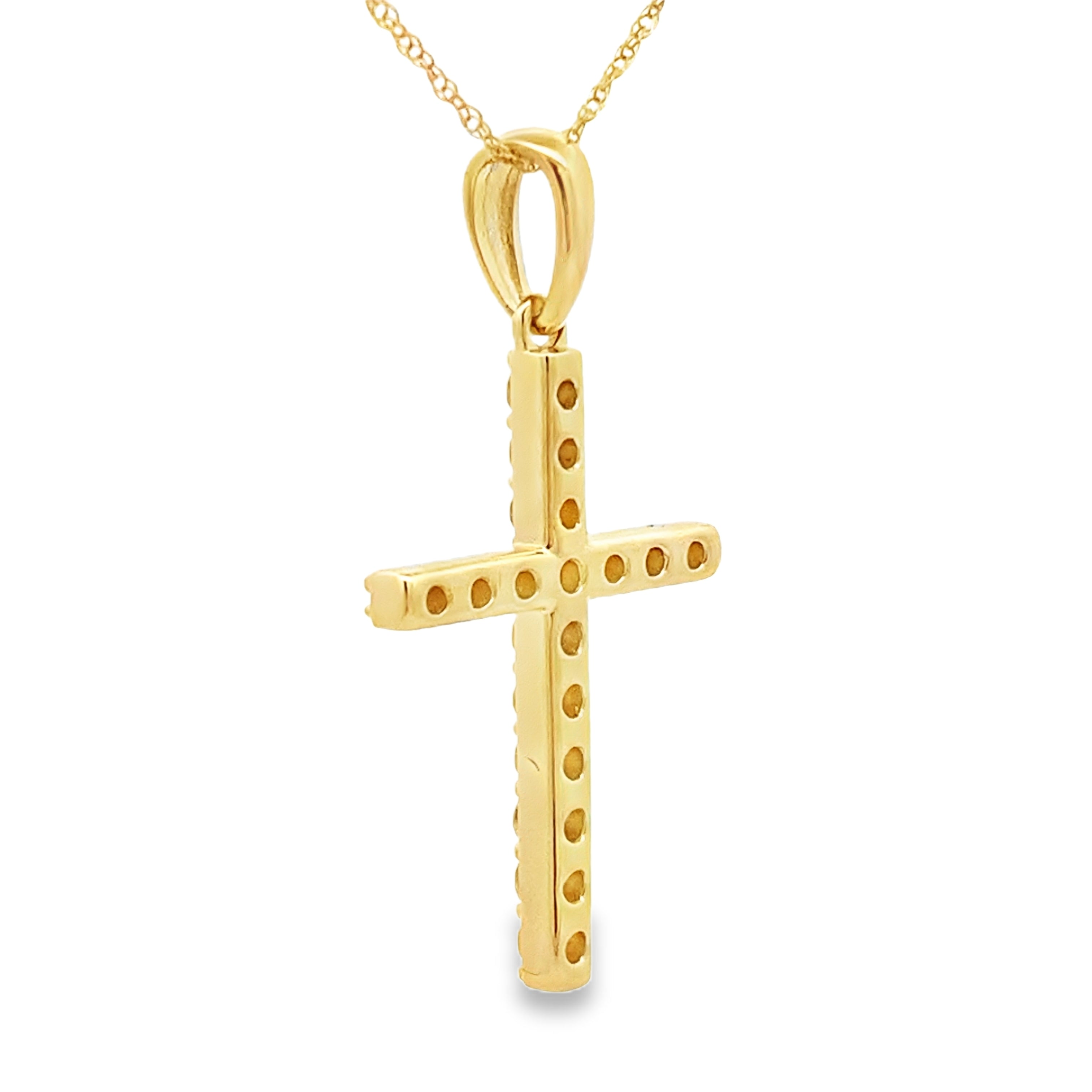 .45ct Diamond Cross Religious Pendant 14KT Yellow Gold by Bids.com
