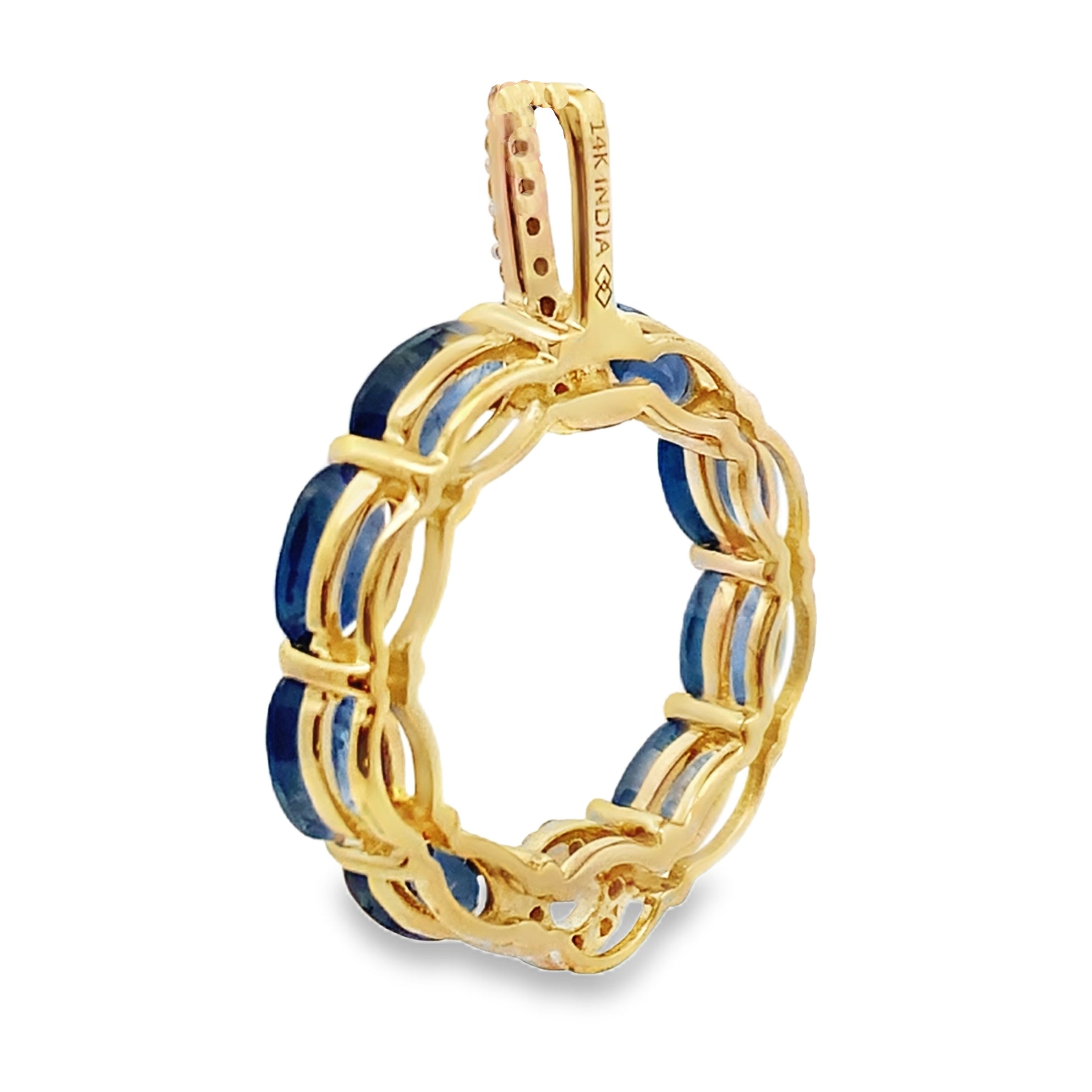 Sapphire Diamond Fashion Pendants 14KT Yellow Gold by Bids.com