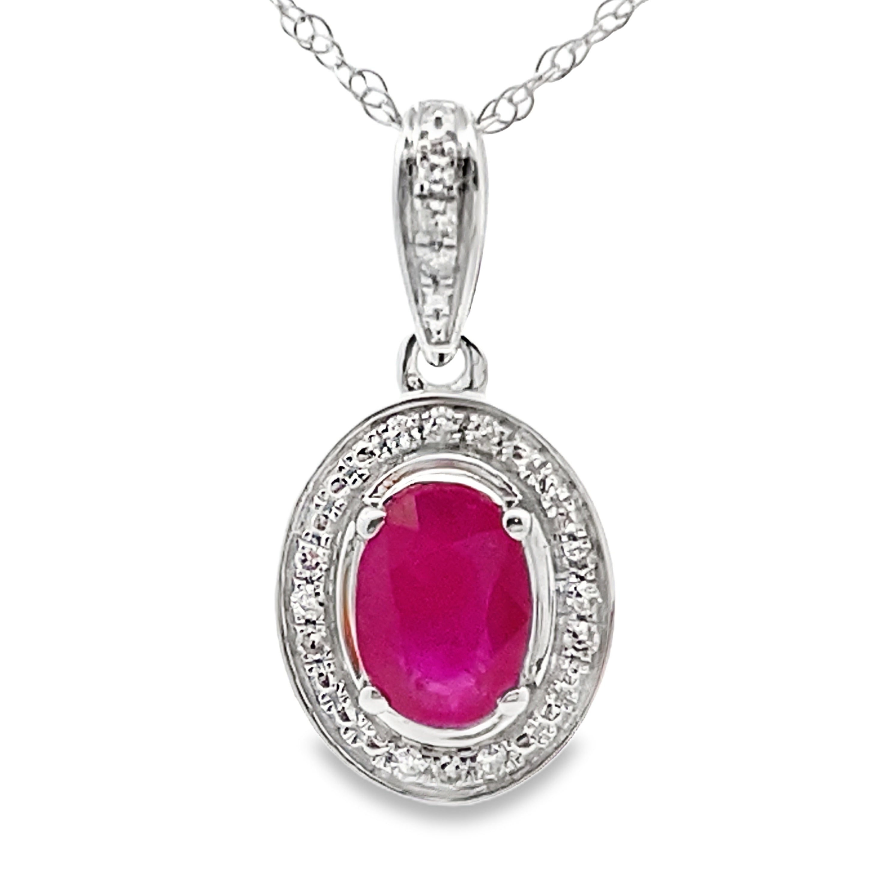 .70ct Ruby Diamond Fashion Pendants 10KT White Gold by Bids.com