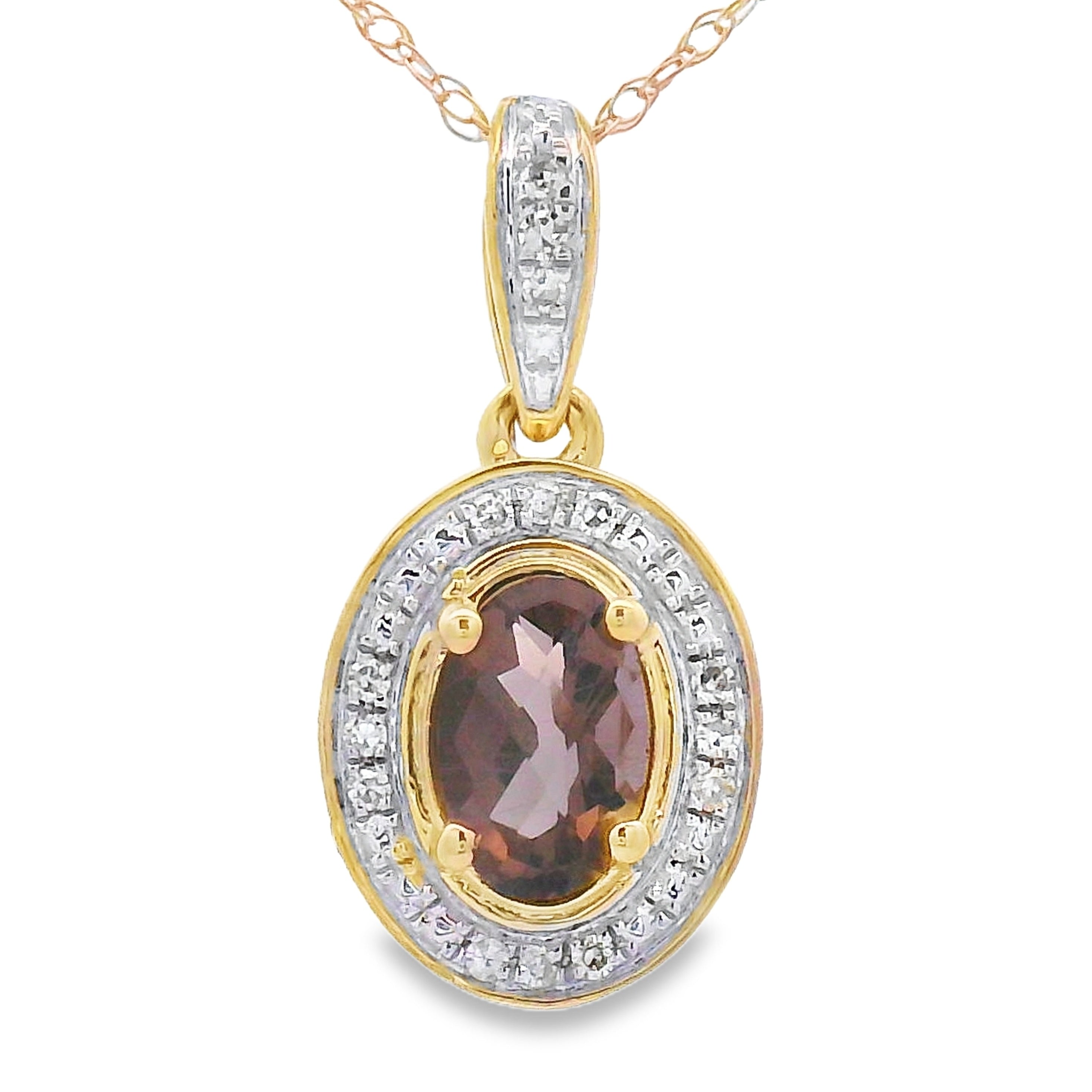 .44ct Quartz Diamond Fashion Pendants 10KT Yellow Gold by Bids.com